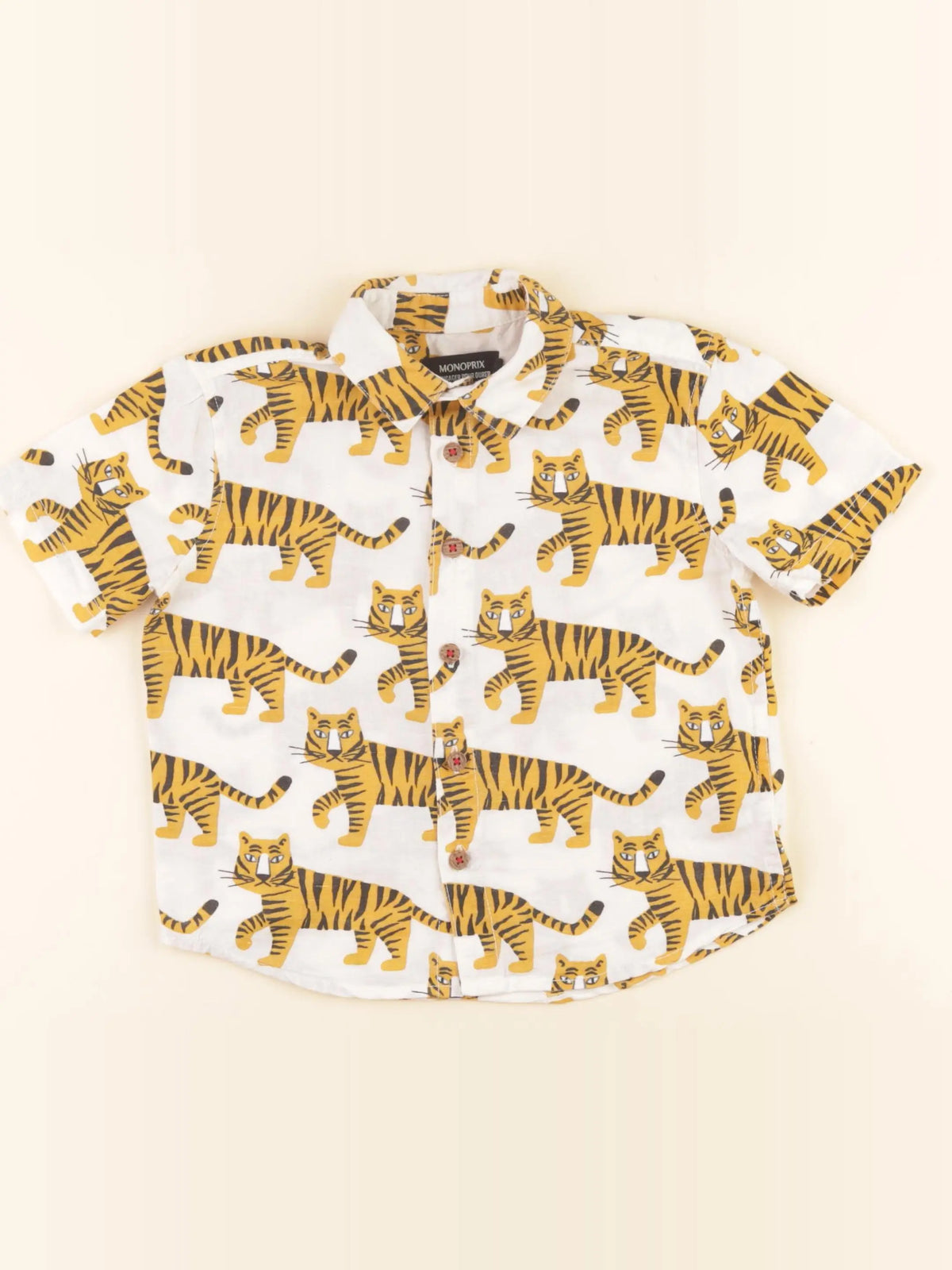Monoprix - chemise beige - 4 ans