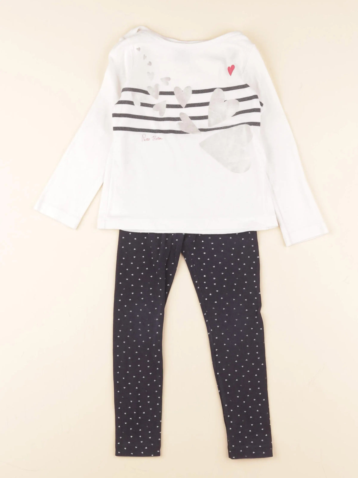 Petit Bateau - ensemble blanc, bleu - 3 ans