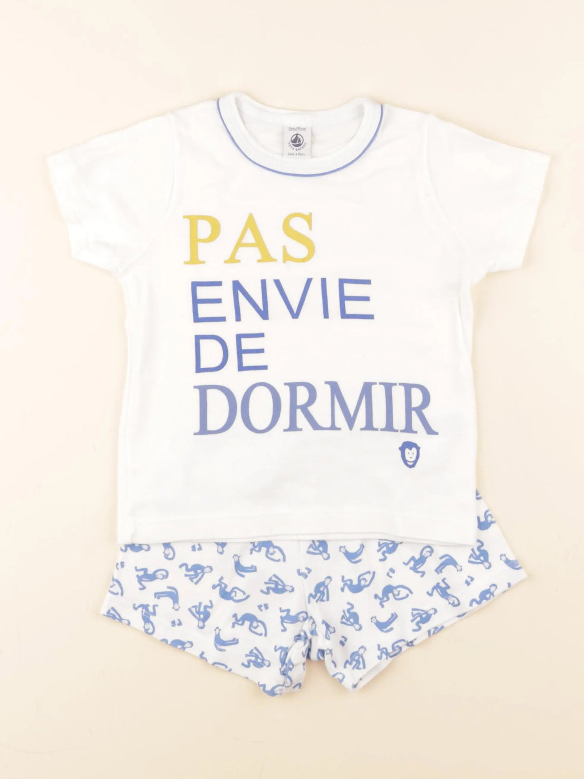 Petit Bateau - pyjama coton blanc - 3 ans