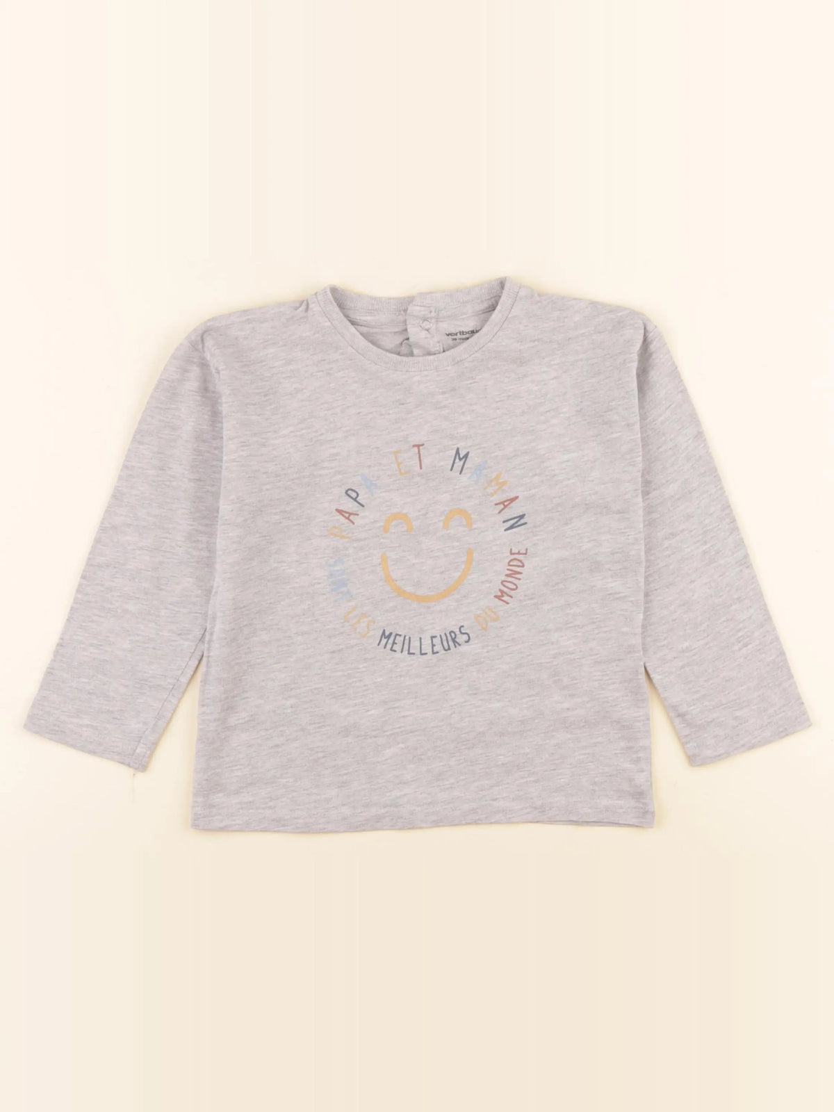 Vertbaudet - tee-shirt coton gris - 3 ans