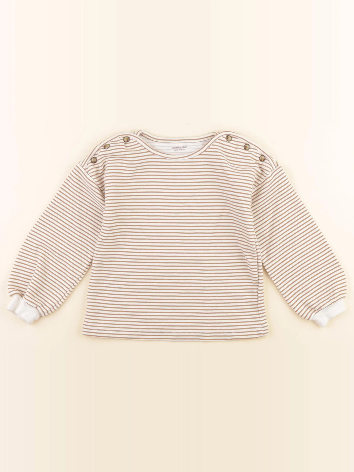 Monoprix - sweat beige, marron - 6 ans