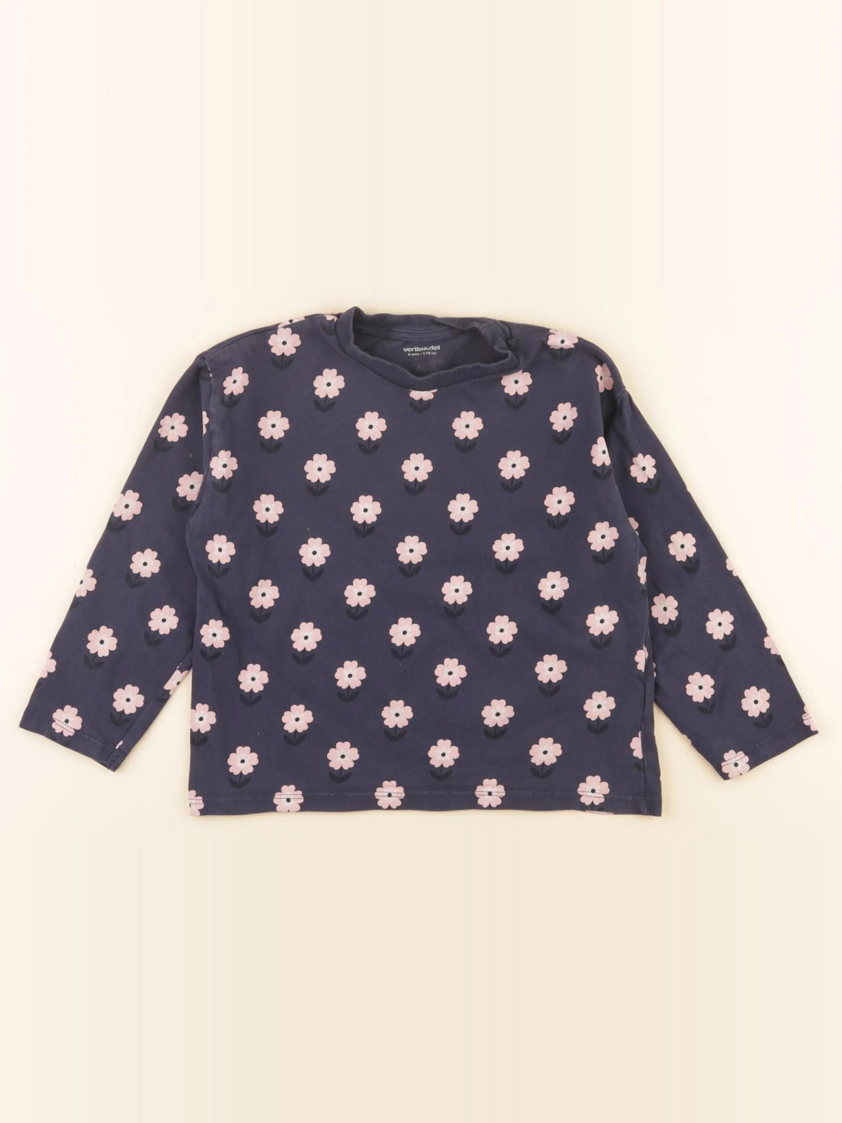 Vertbaudet - tee-shirt rose, bleu - 8 ans