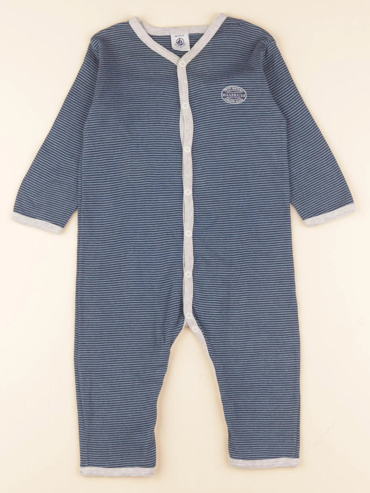 Petit Bateau - pyjama coton bleu - 18 mois