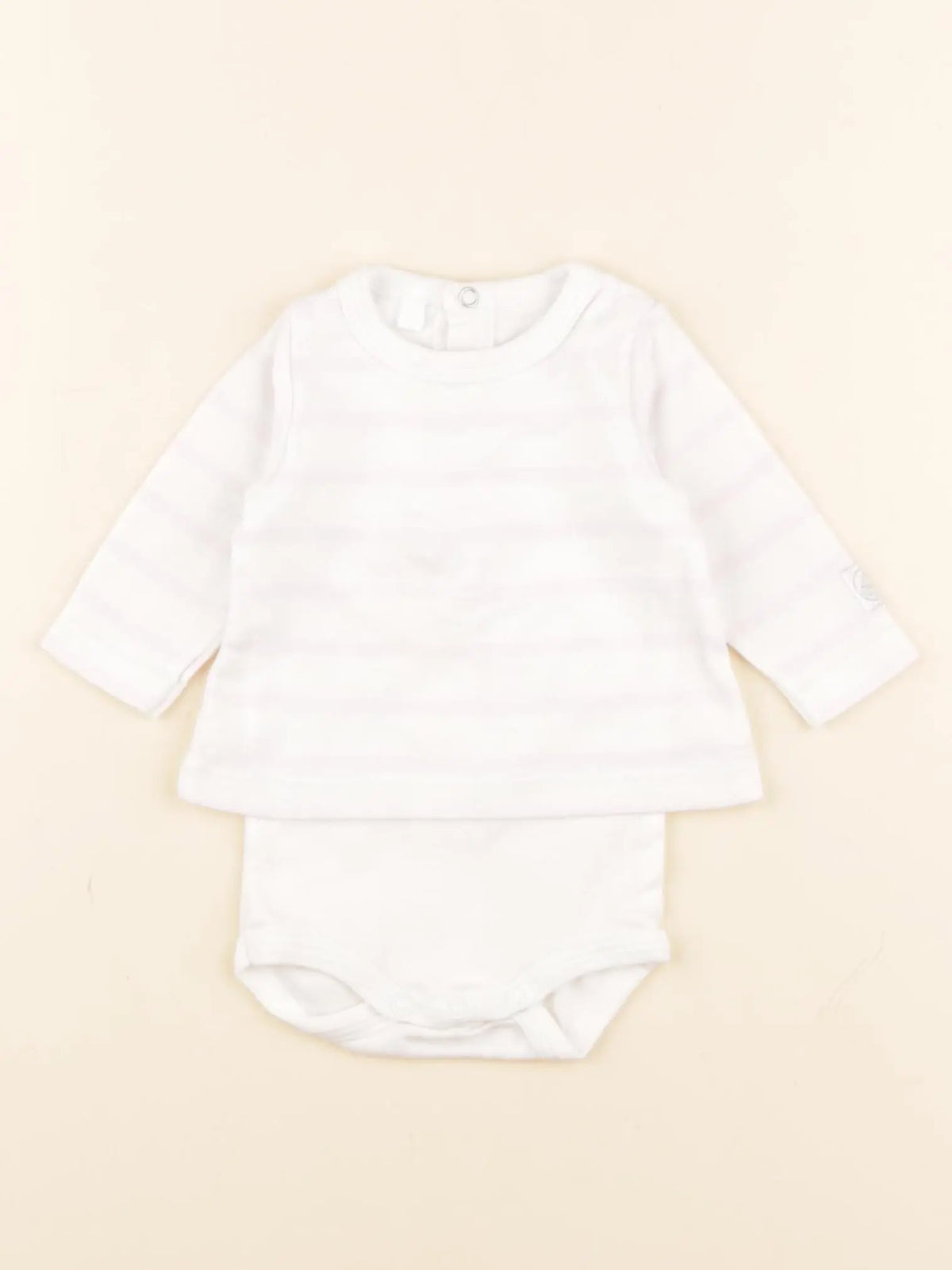 Petit Bateau - body tee-shirt blanc - 1 mois