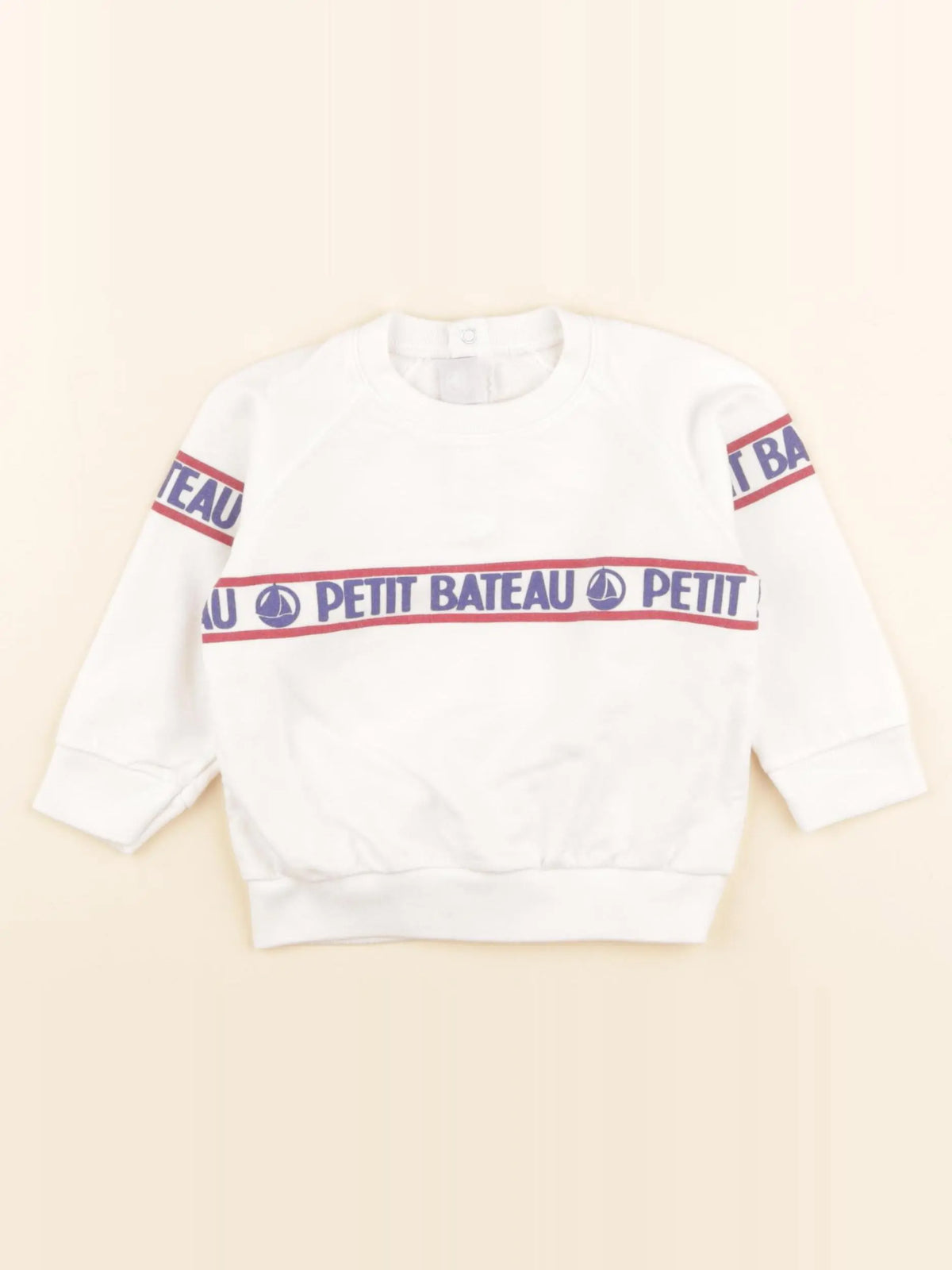Petit Bateau - sweat blanc - 12 mois