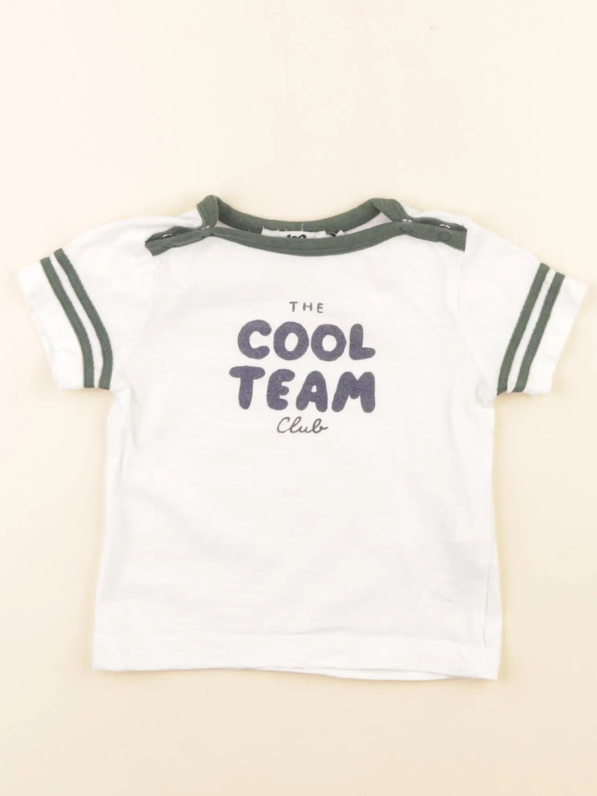 Cyrillus - tee-shirt blanc, vert - 6 mois