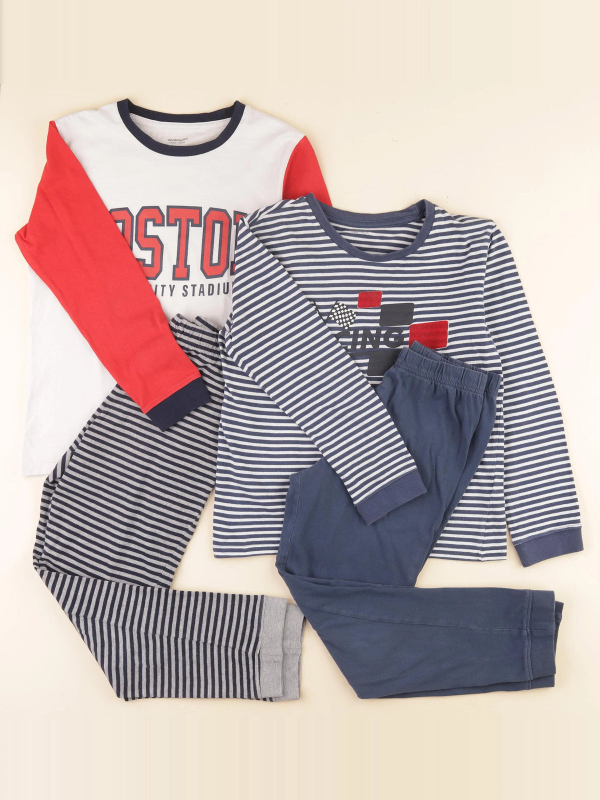 Vertbaudet - lot de 2 pyjamas coton bleu - 10 ans