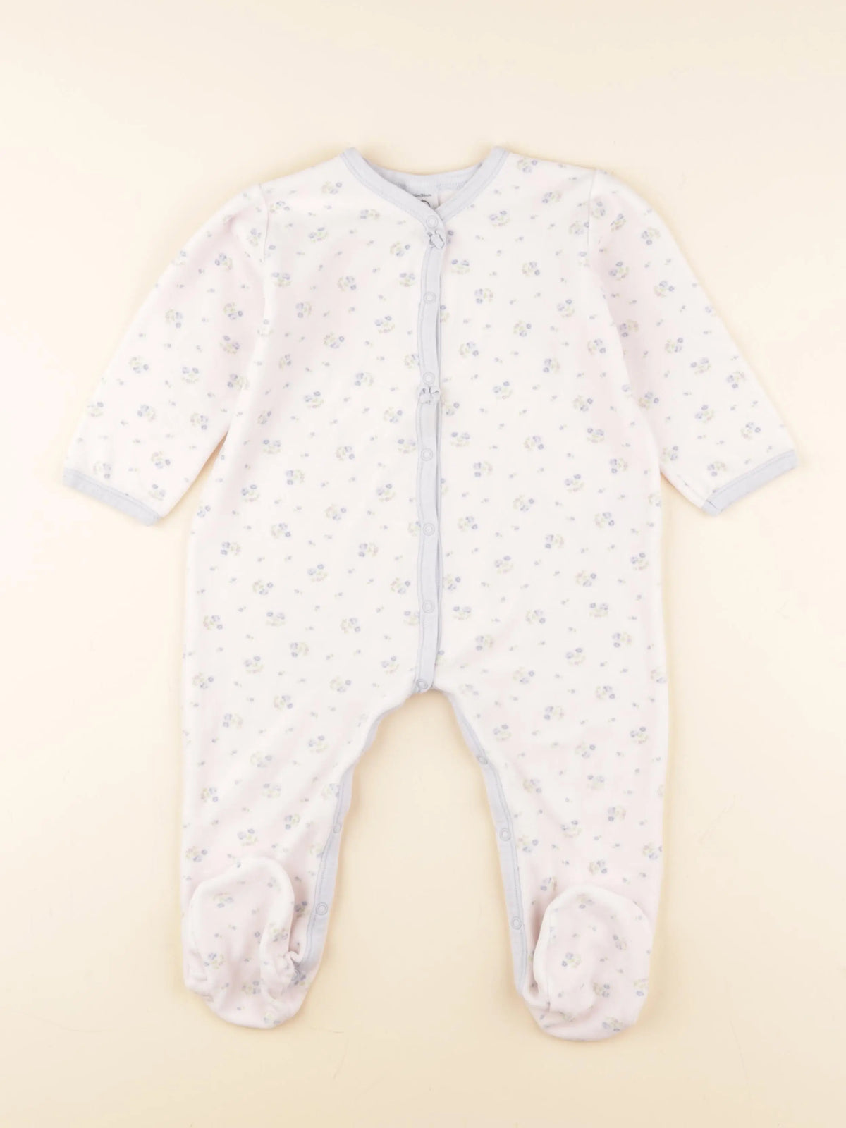 Petit Bateau - pyjama velours blanc - 24 mois