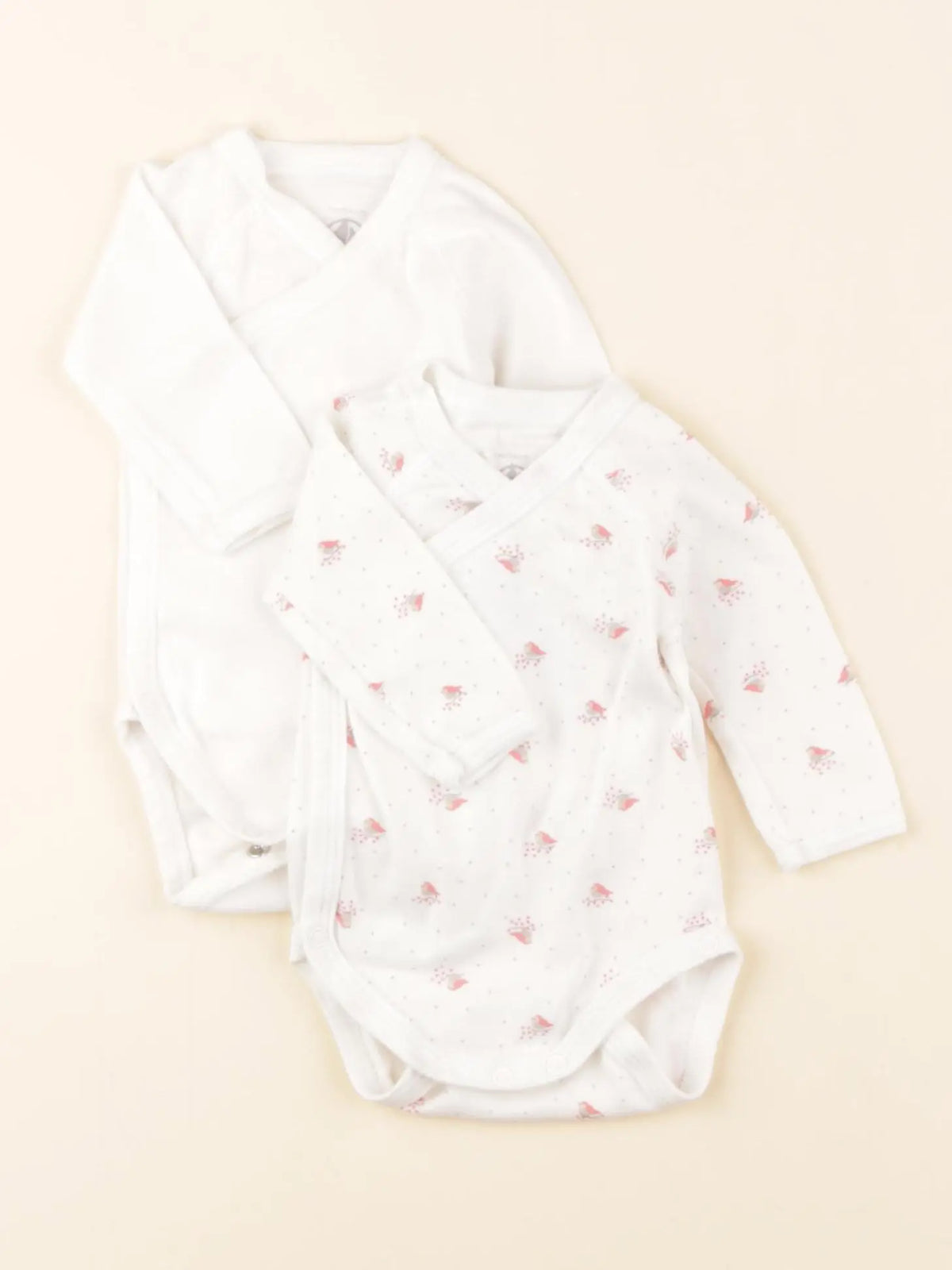 Petit Bateau - lot de 2 bodies en coton blanc - 1 mois