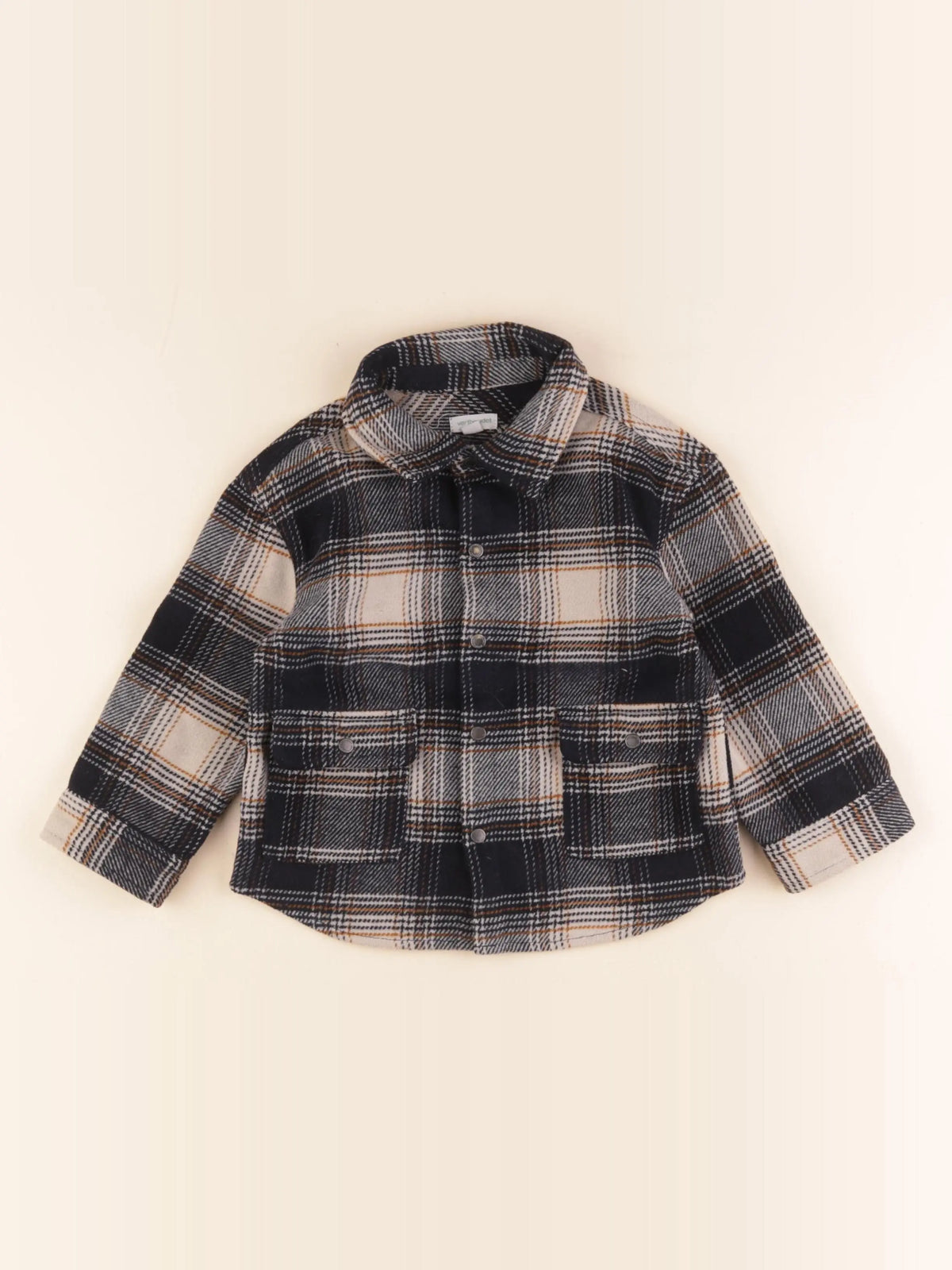 Vertbaudet - sur-chemise bleu, beige - 24 mois
