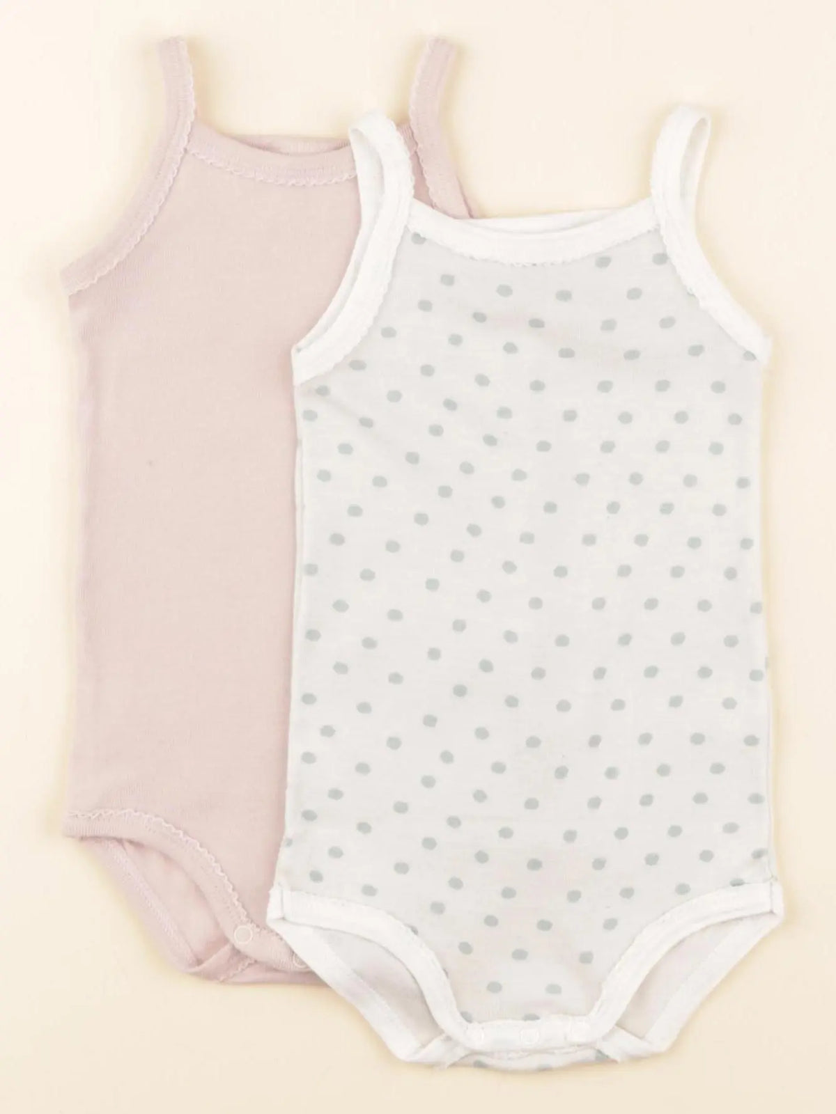 Petit Bateau - lot de 2 bodies en coton blanc, rose - 6 mois