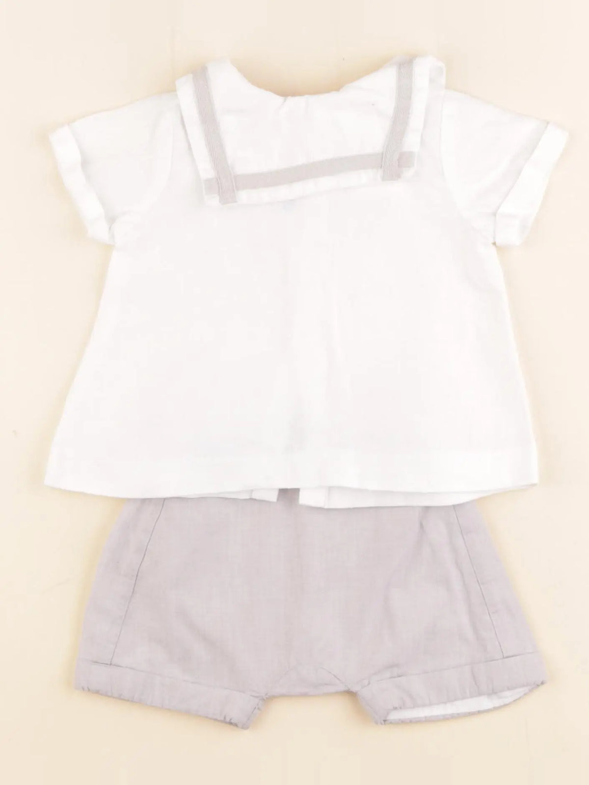 Jacadi - ensemble blanc, gris - 3 mois