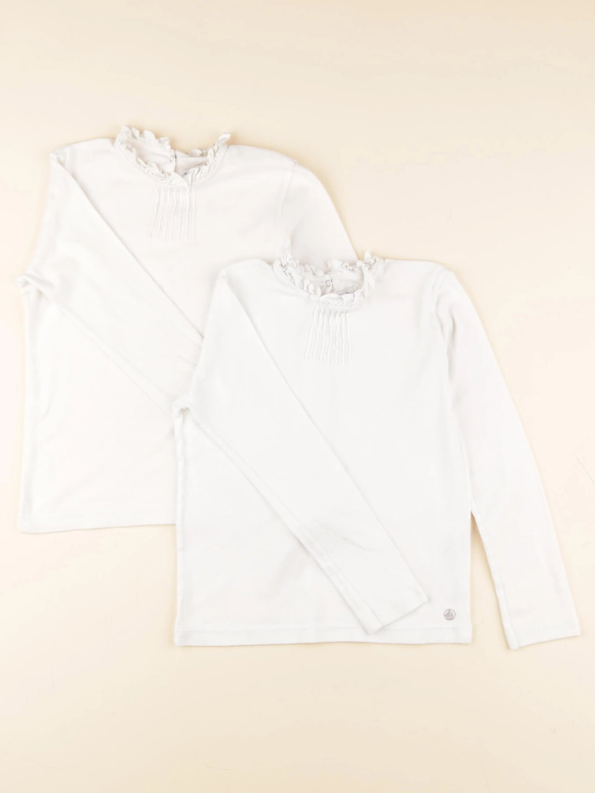 Petit Bateau - lot de 2 tee-shirts blanc - 8 ans