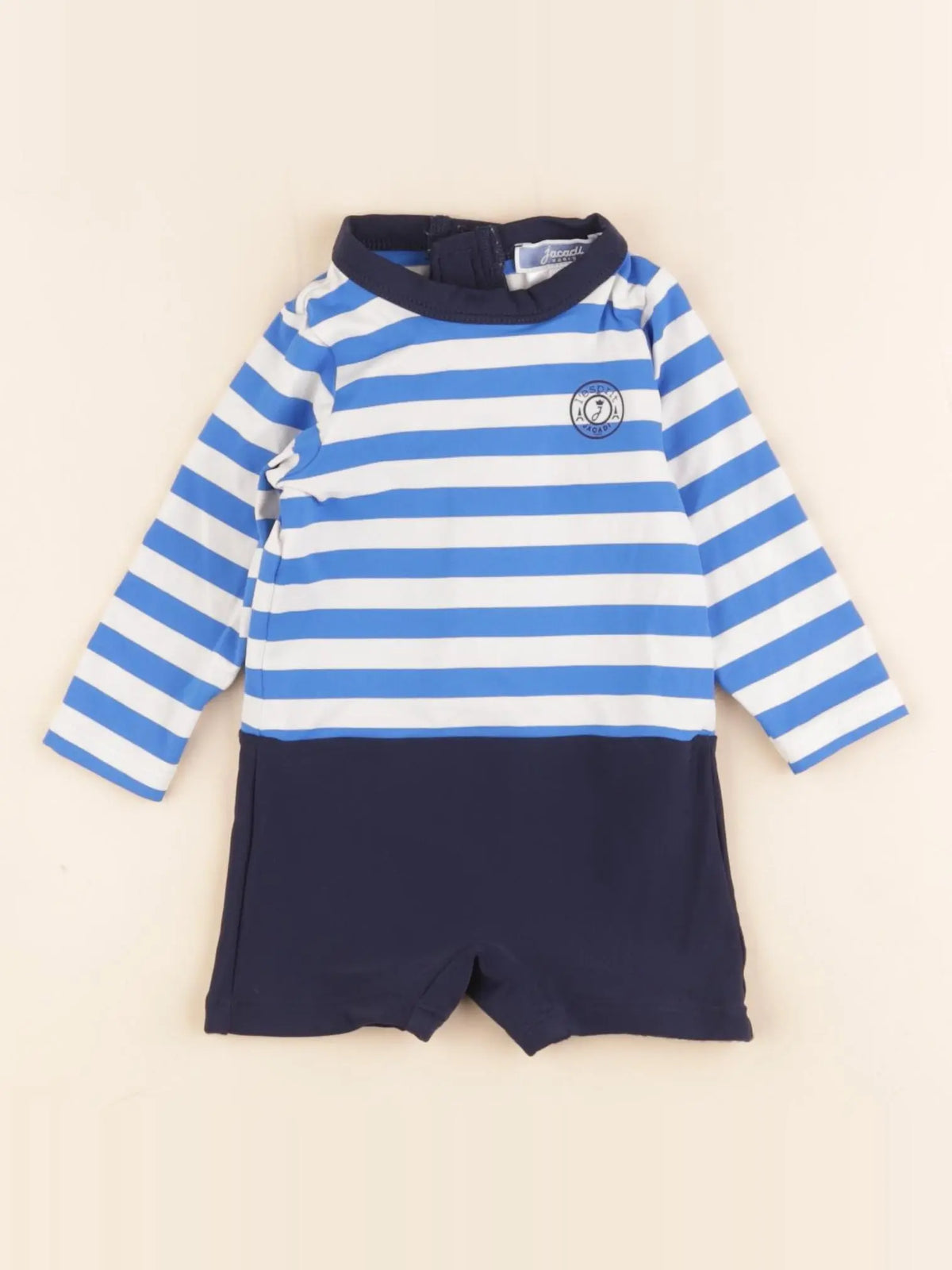 Jacadi - combi de bain bleu, blanc - 6 mois