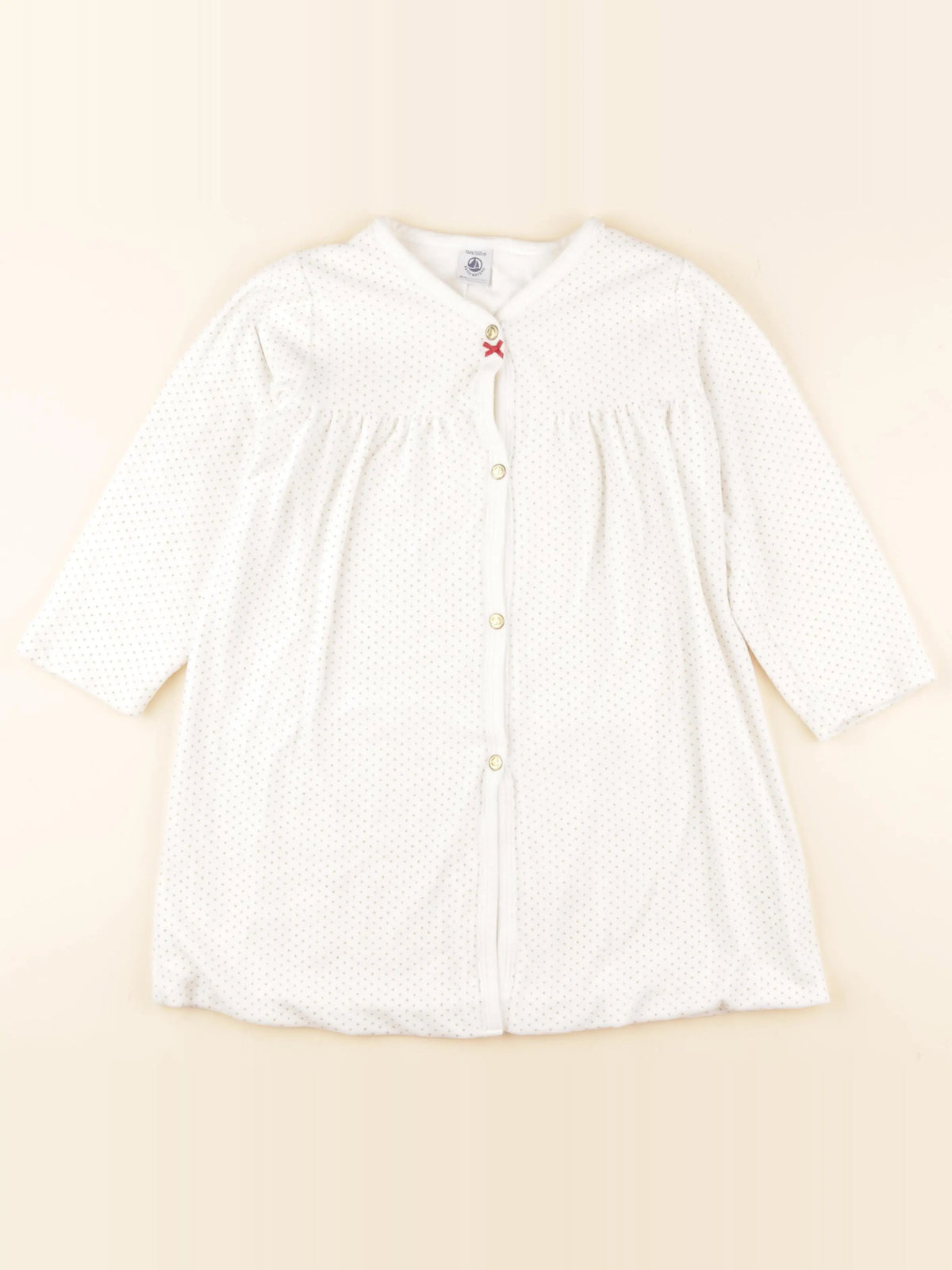 Petit Bateau - chemise de nuit velours blanc - 5 ans