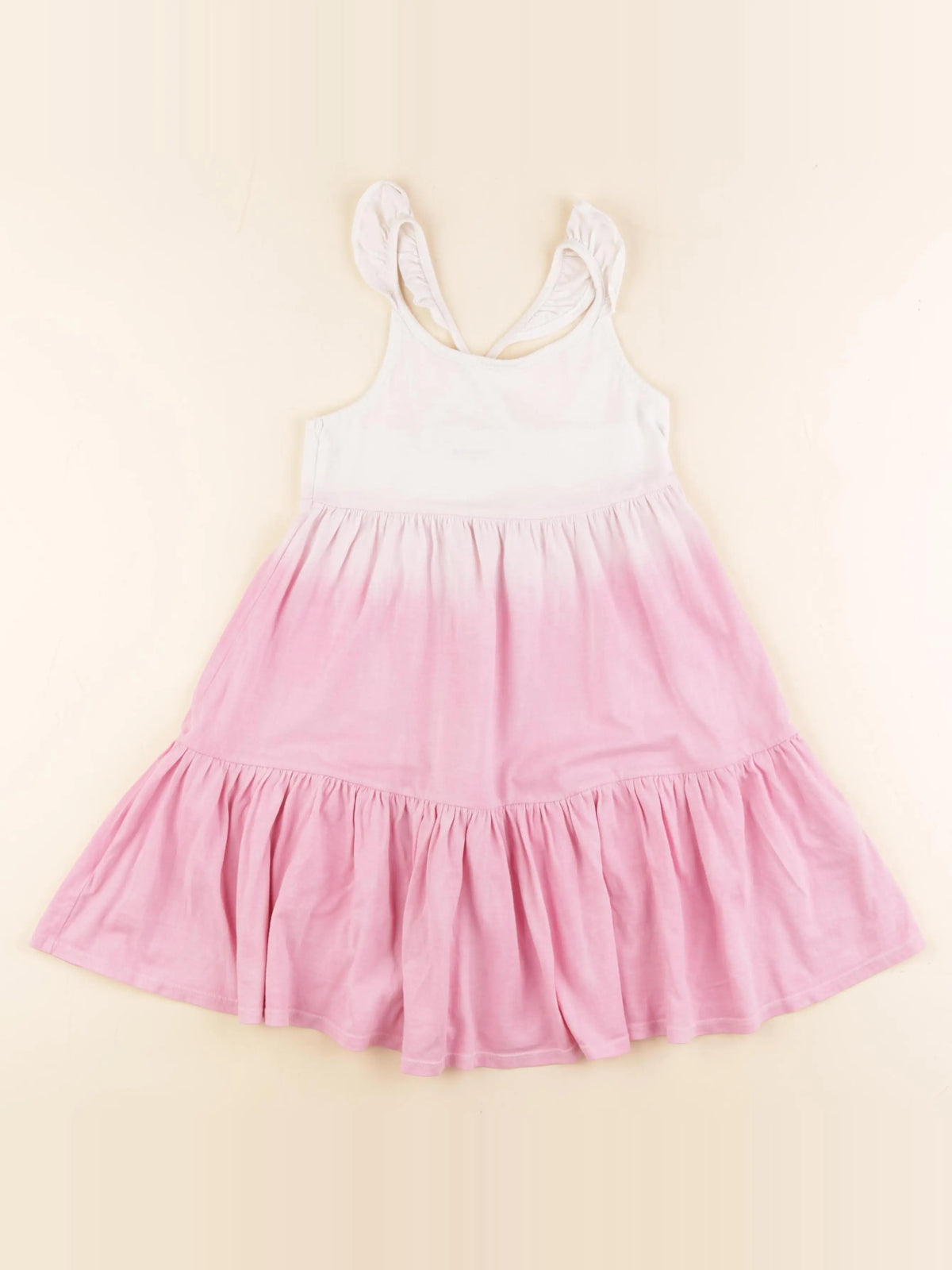 Vertbaudet - robe blanc, rose - 4 ans