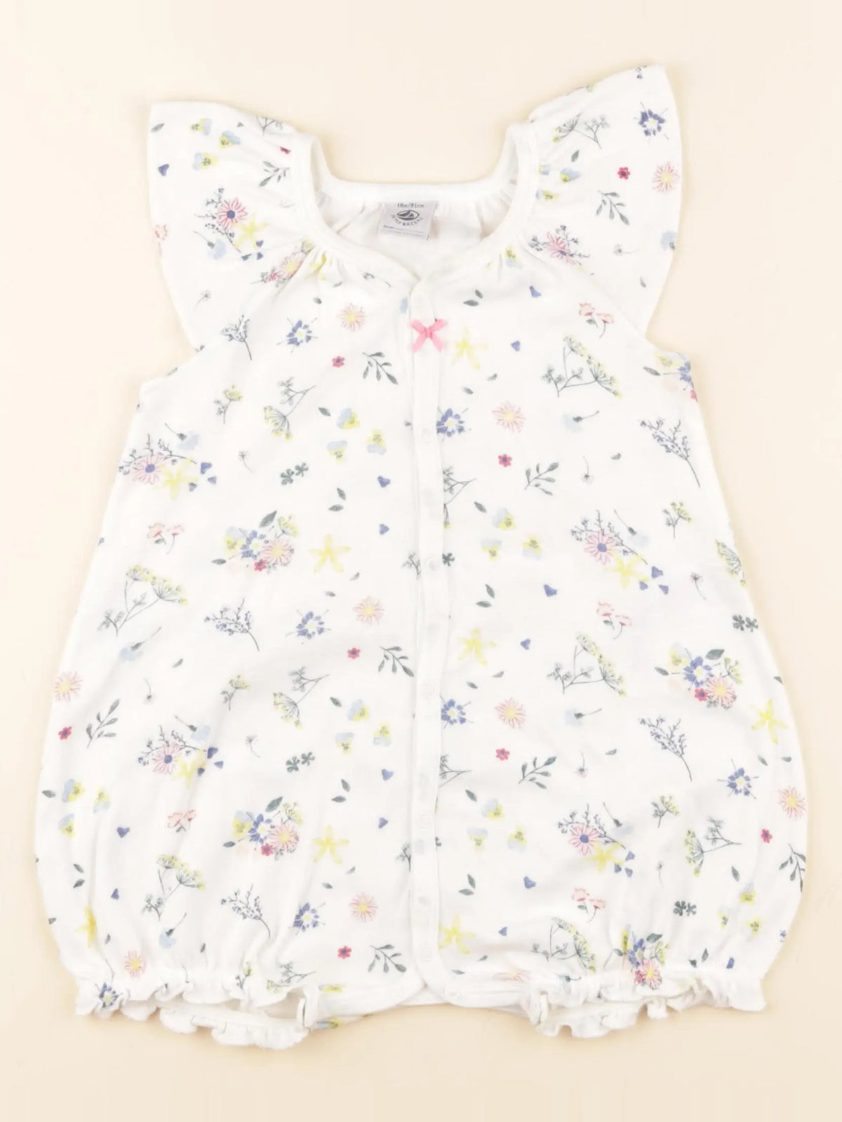 Petit Bateau - pyjama coton blanc - 18 mois