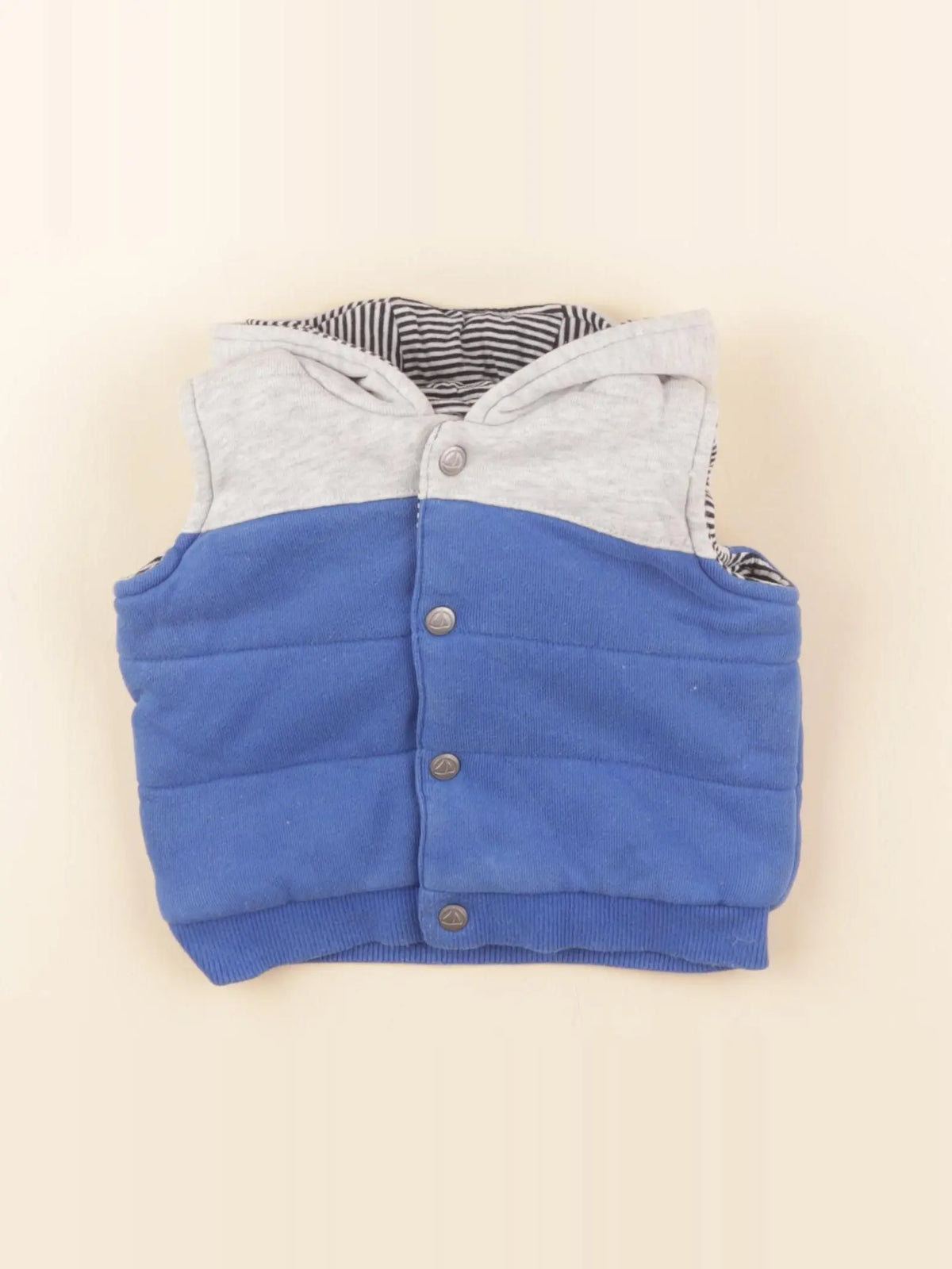 Petit Bateau - gilet bleu, gris - 3 mois