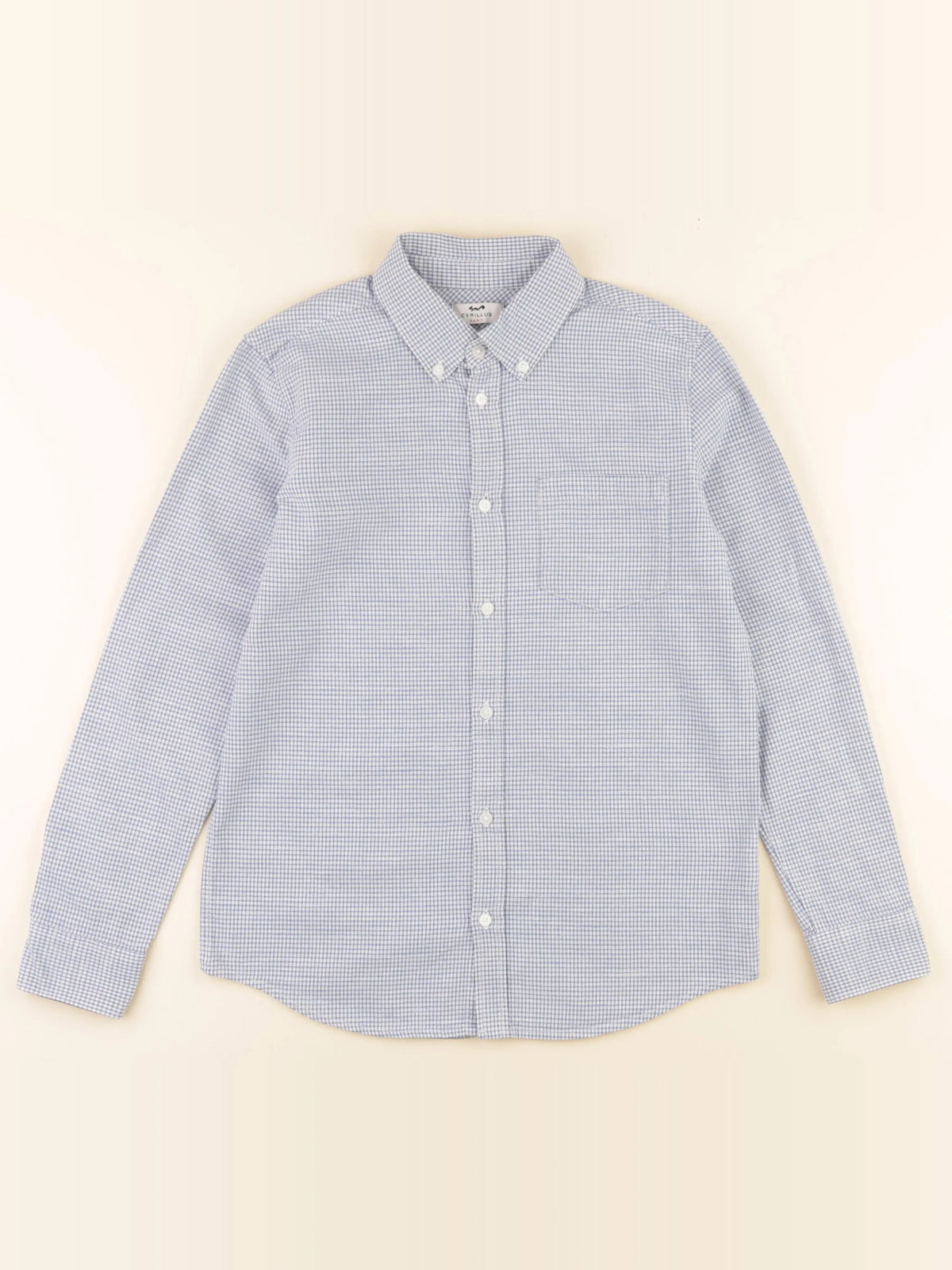Cyrillus - chemise bleu, blanc - 12 ans