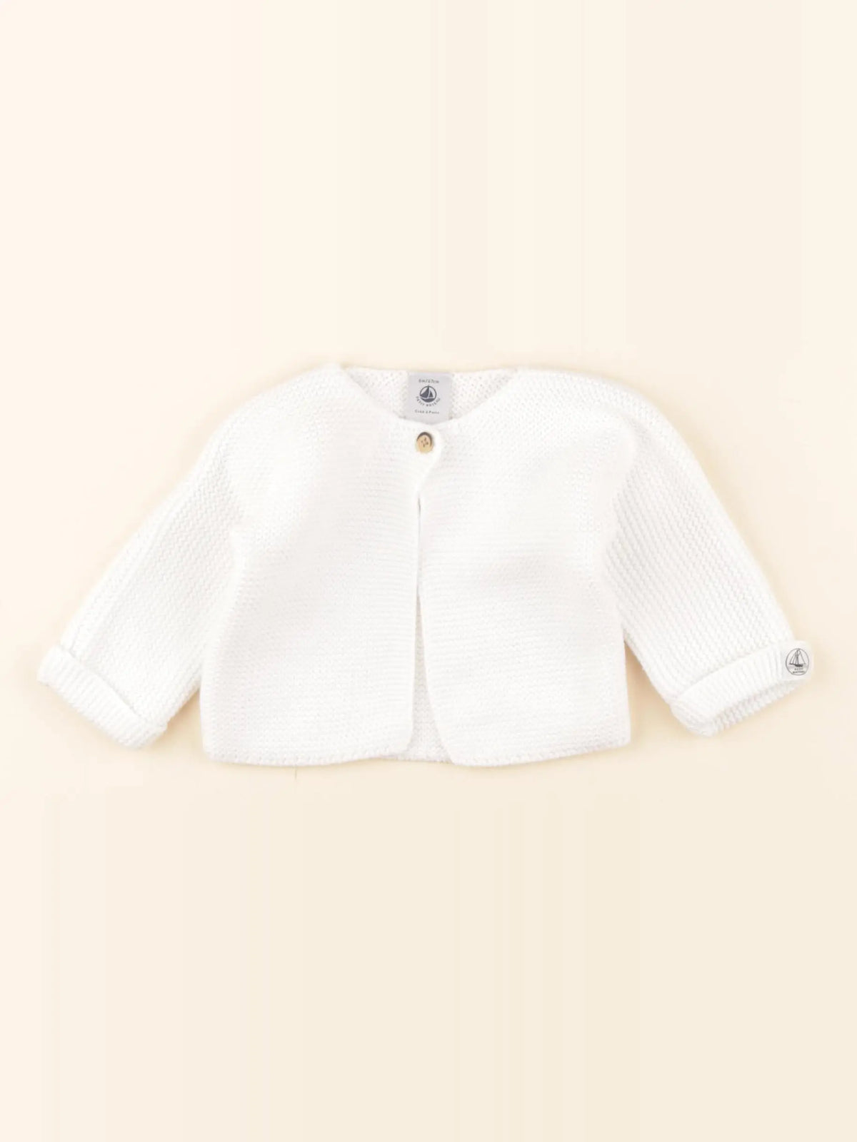 Petit Bateau - gilet blanc - 6 mois