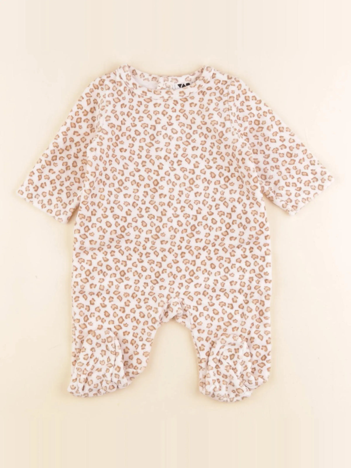 Tape à l'oeil - pyjama velours rose, marron - 3 mois