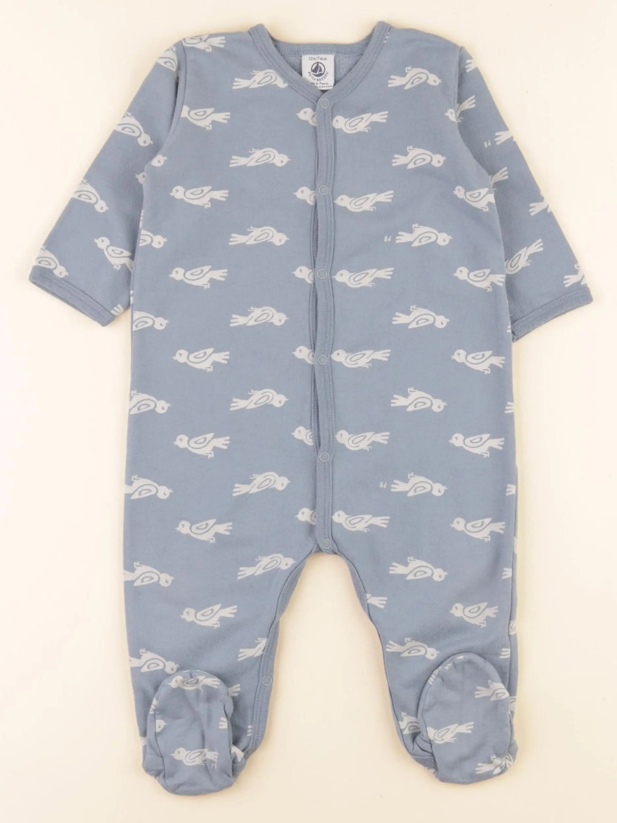 Petit Bateau - pyjama coton bleu - 12 mois