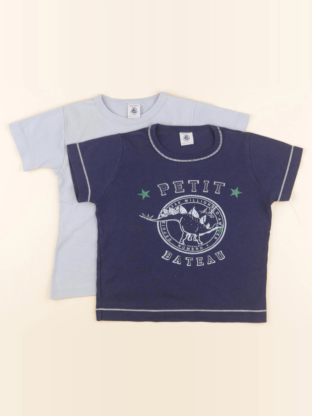 Petit Bateau - lot de 2 maillots de corps bleu - 5 ans