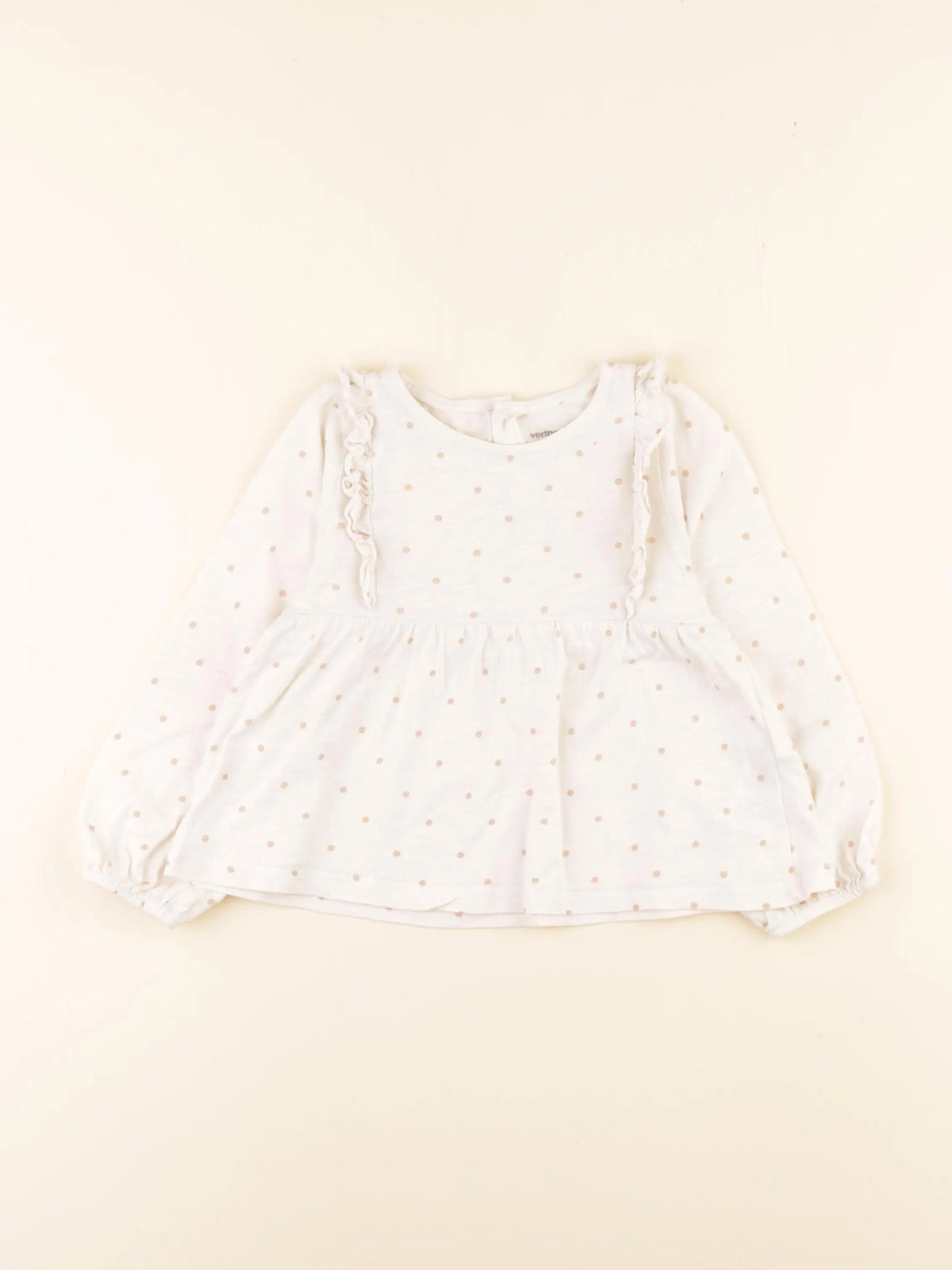 Vertbaudet - tee-shirt beige, rose - 36 mois