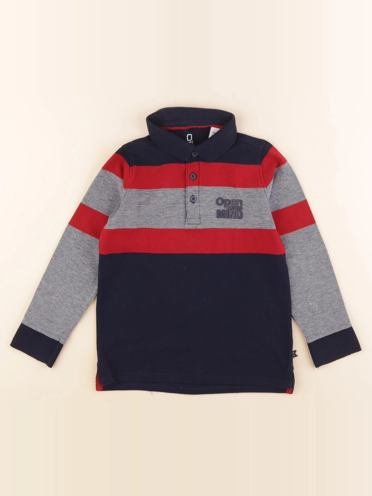 Okaidi - polo gris, bleu - 6 ans