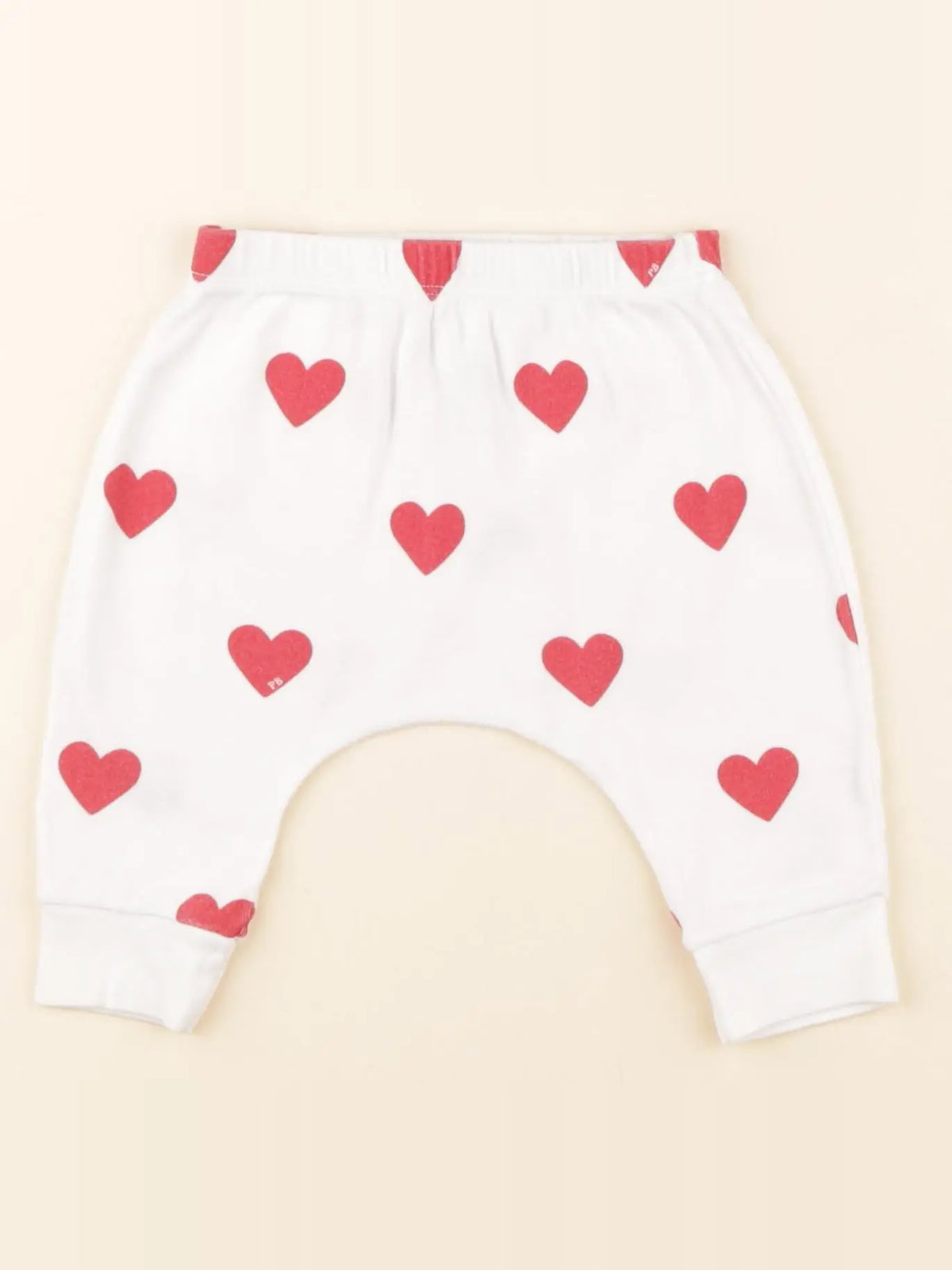 Petit Bateau - sarouel blanc, rouge - 3 mois