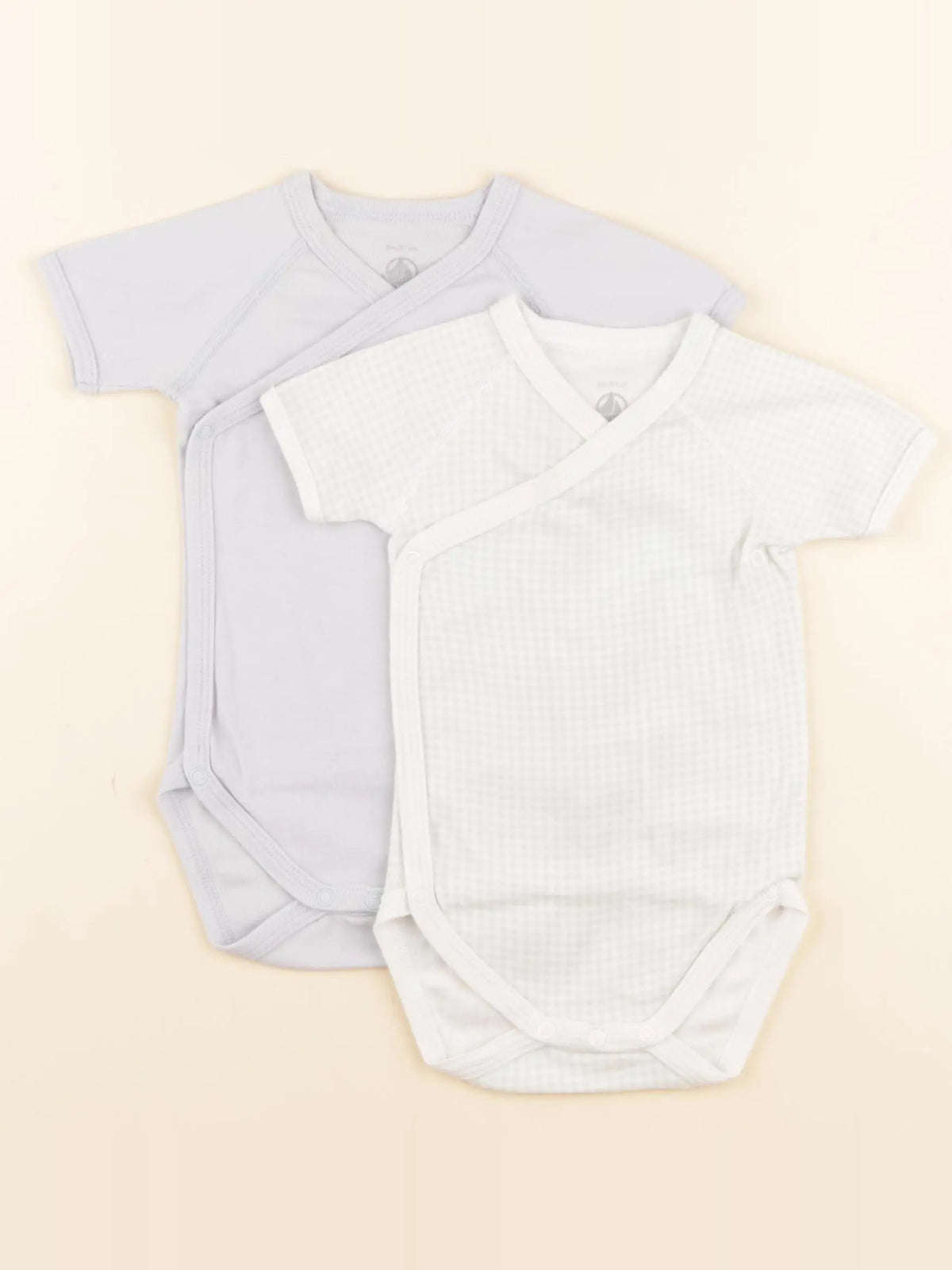 Petit Bateau - lot de 2 bodies en coton bleu, vert - 6 mois