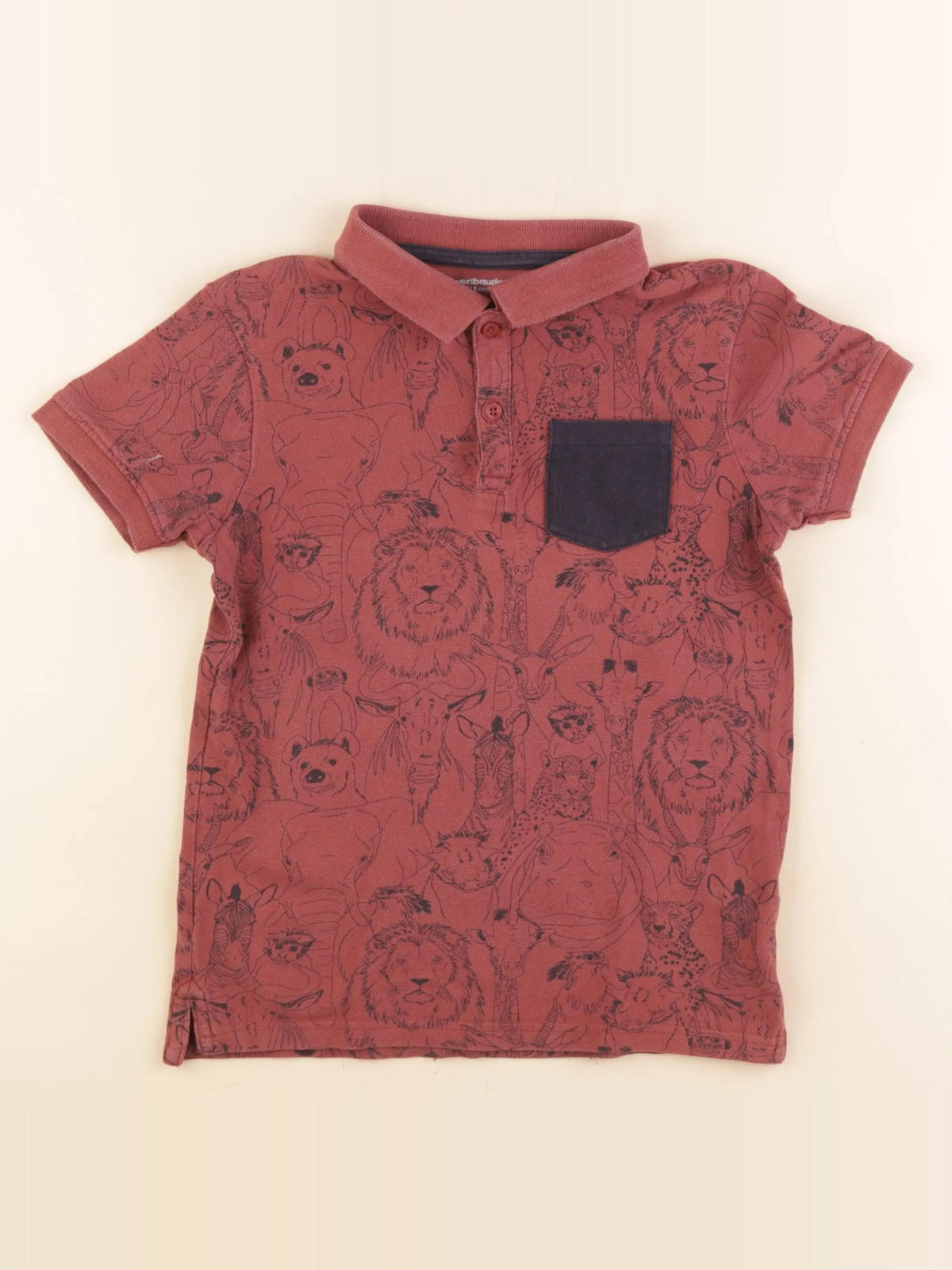 Vertbaudet - polo marron - 8 ans
