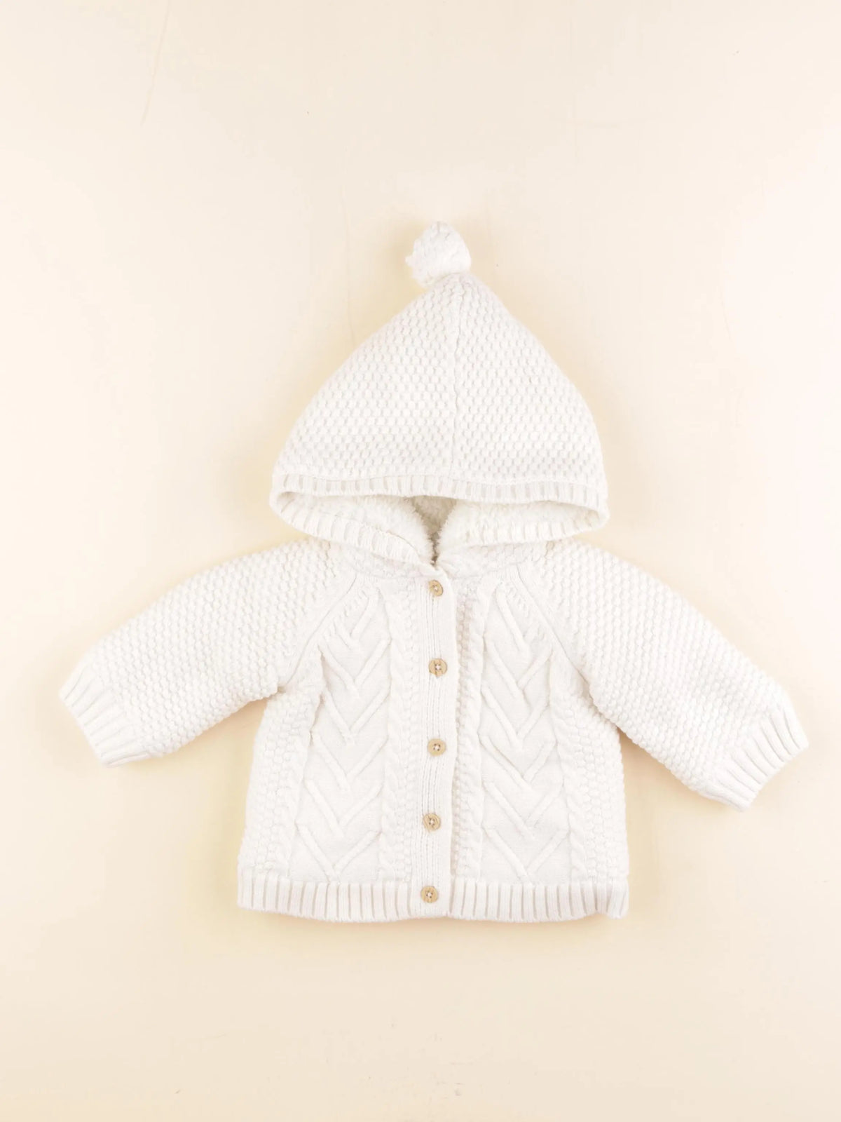 Cadet Rousselle - manteau blanc - 6 mois