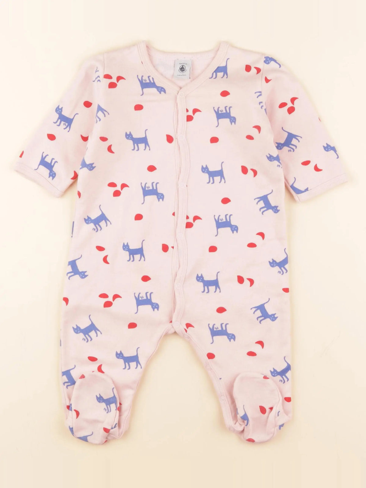 Petit Bateau - pyjama coton rose - 6 mois