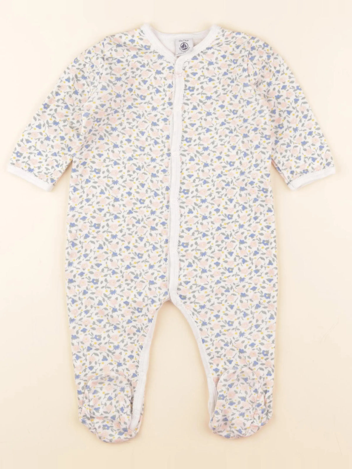 Petit Bateau - pyjama coton blanc - 12 mois