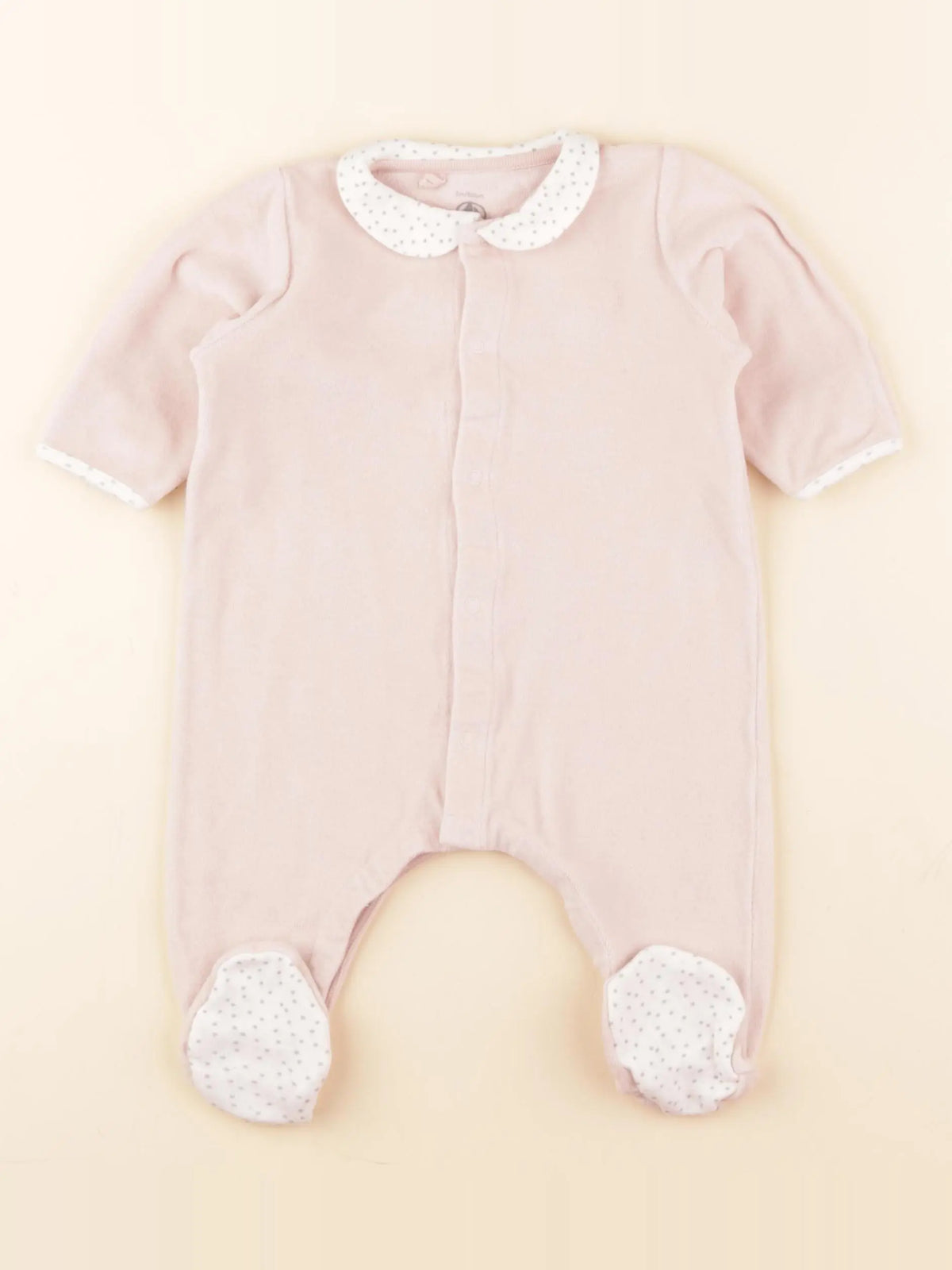 Petit Bateau - pyjama velours rose - 3 mois