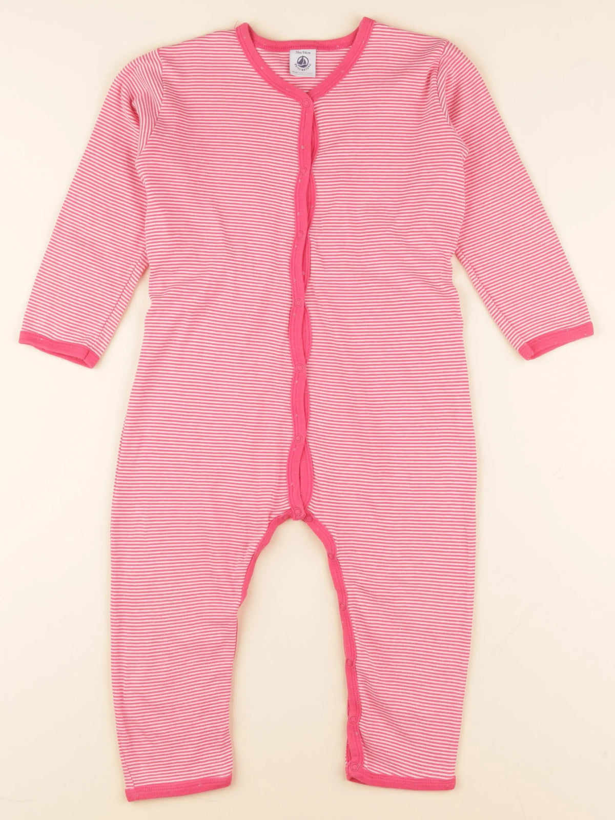 Petit Bateau - pyjama coton rose - 36 mois