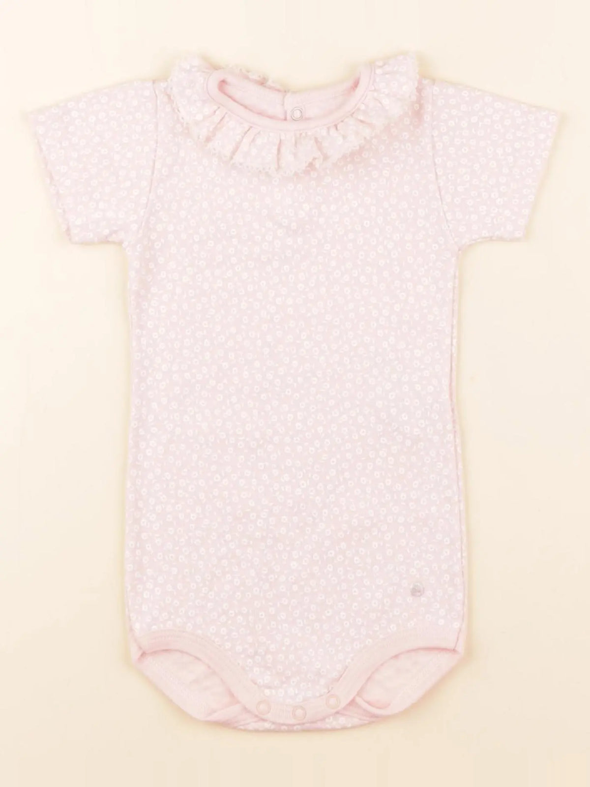 Petit Bateau - body à col rose - 12 mois