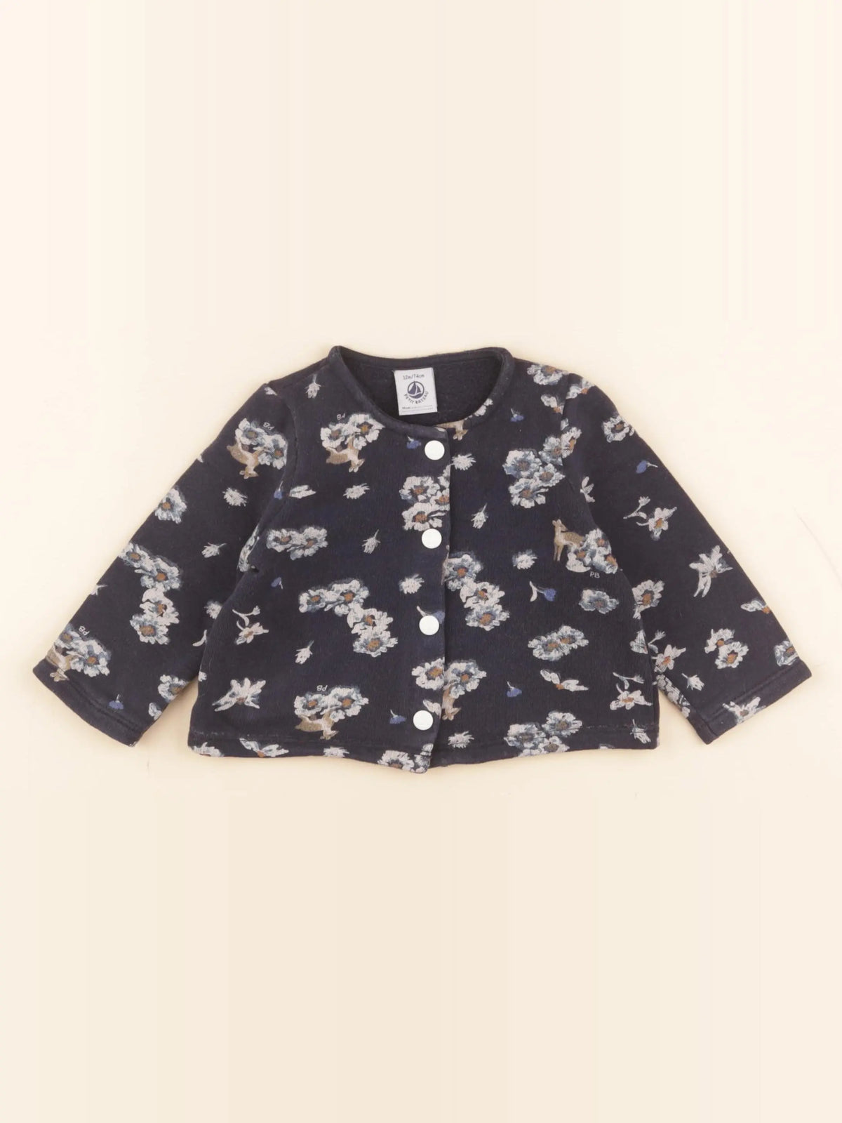 Petit Bateau - sweat bleu - 12 mois
