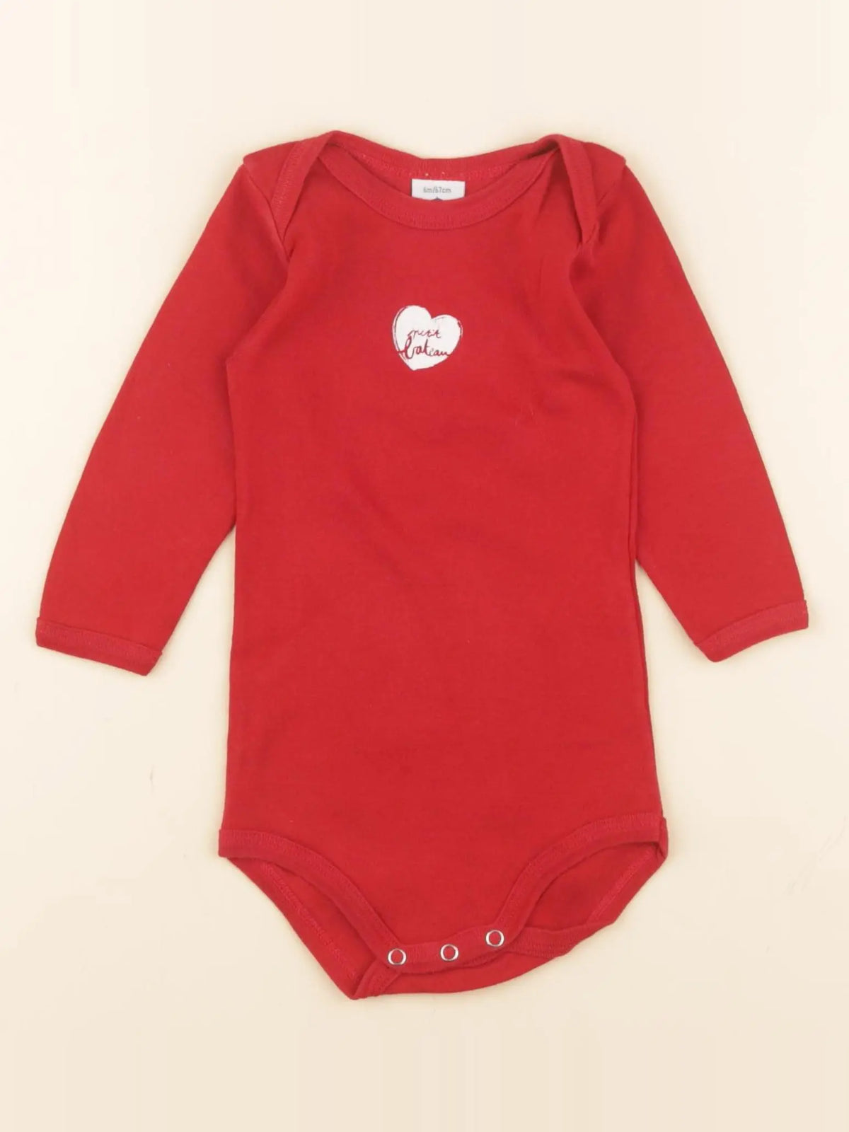 Petit Bateau - body rouge - 6 mois
