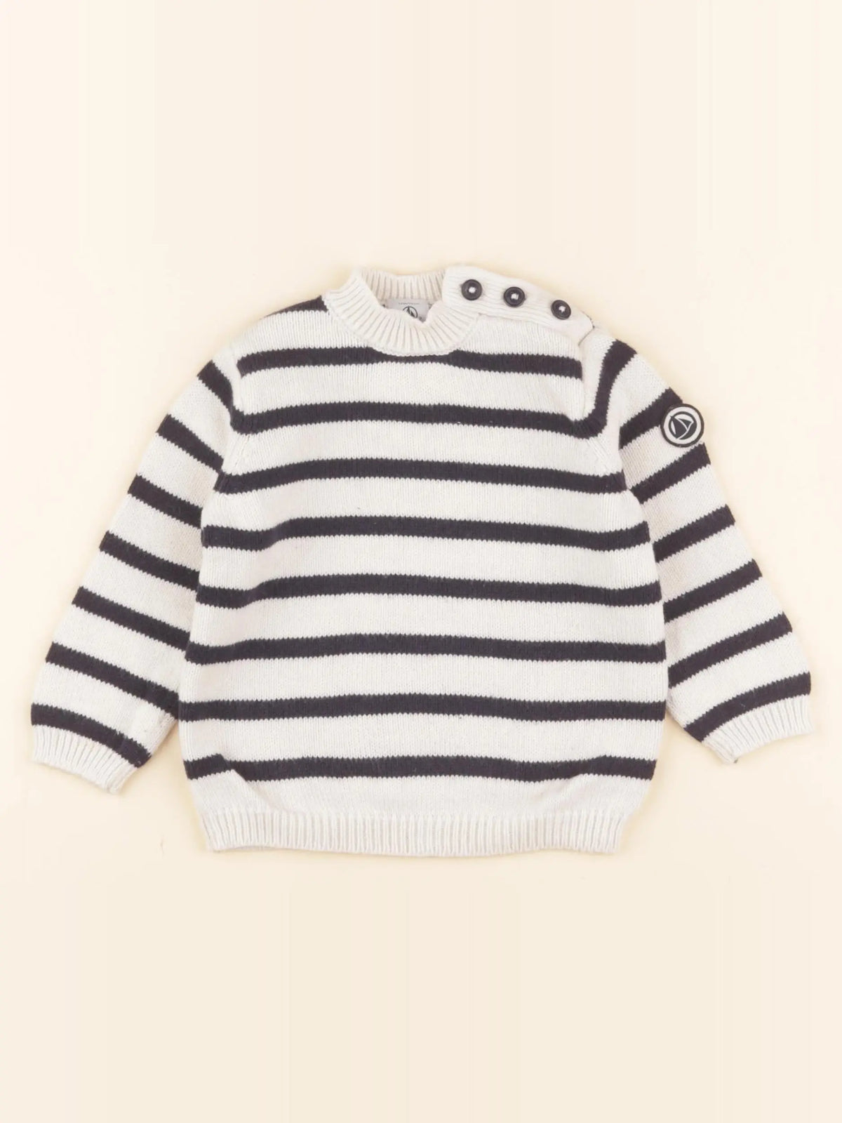 Petit Bateau - pull bleu - 12 mois