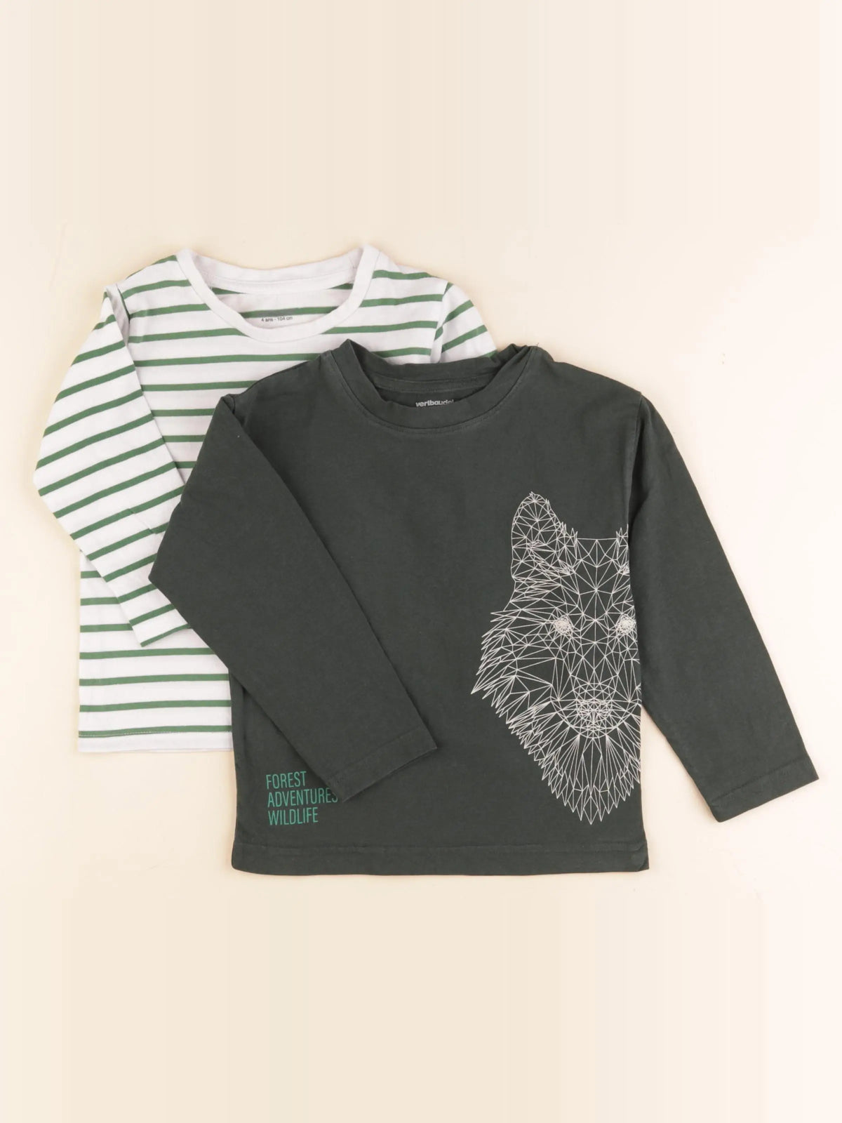 Vertbaudet - lot de 2 tee-shirts vert - 4 ans