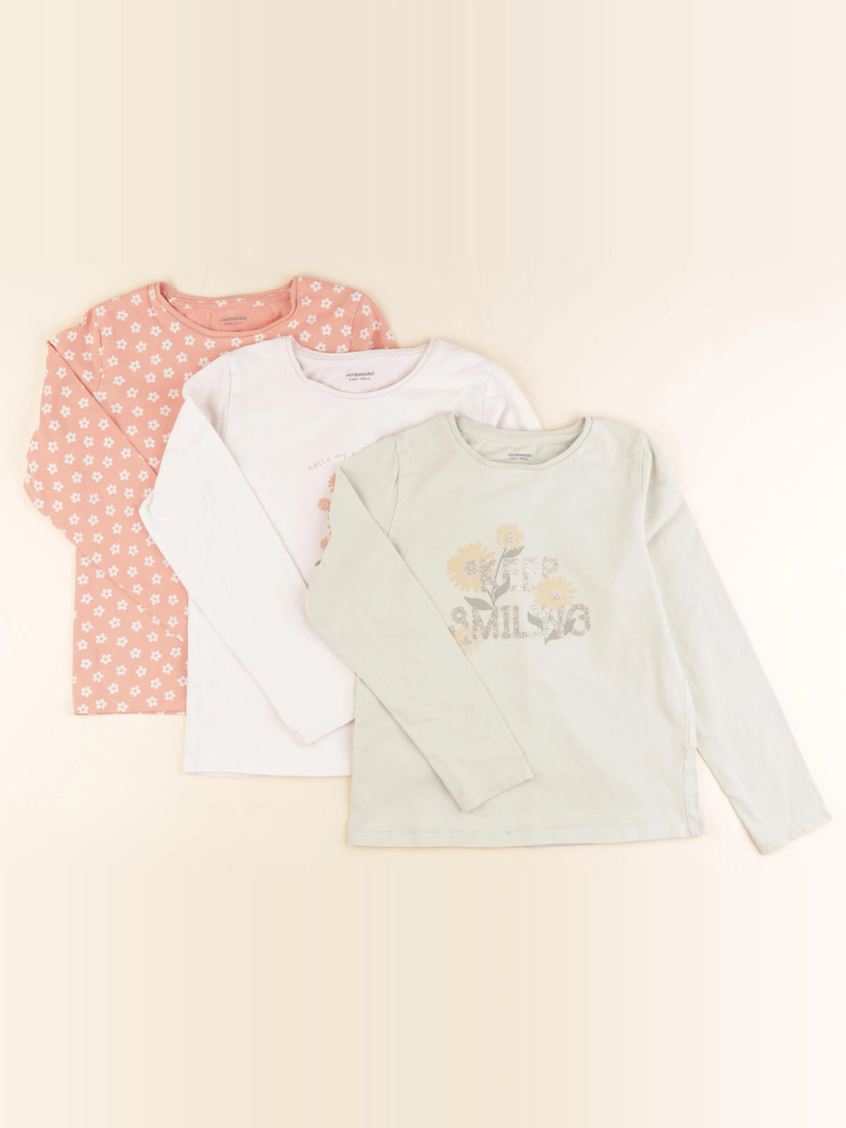 Vertbaudet - lot de 3 tee-shirts multicolore - 8 ans