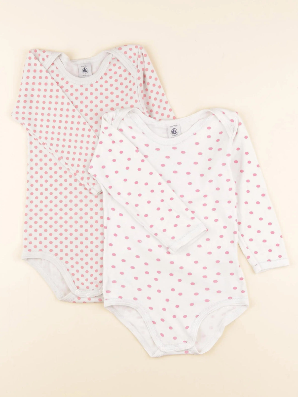 Petit Bateau - lot de 2 bodies en coton rose - 36 mois
