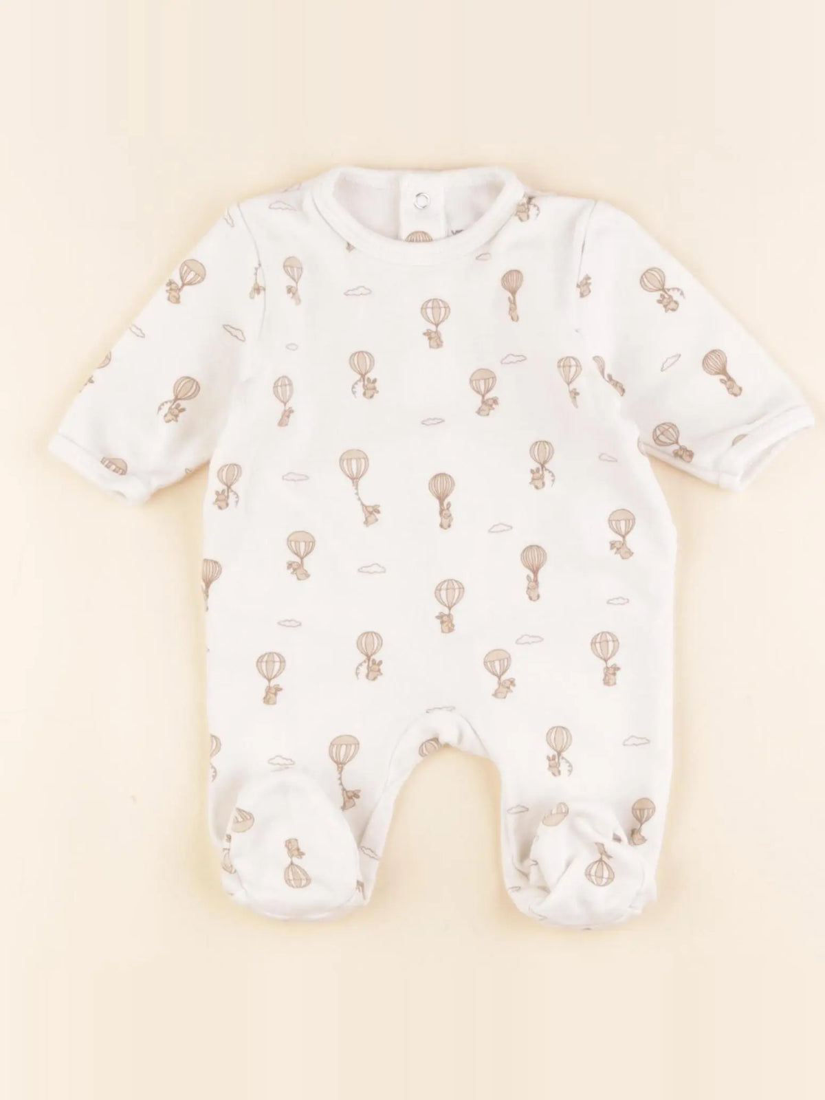 Vertbaudet - pyjama coton beige - 1 mois