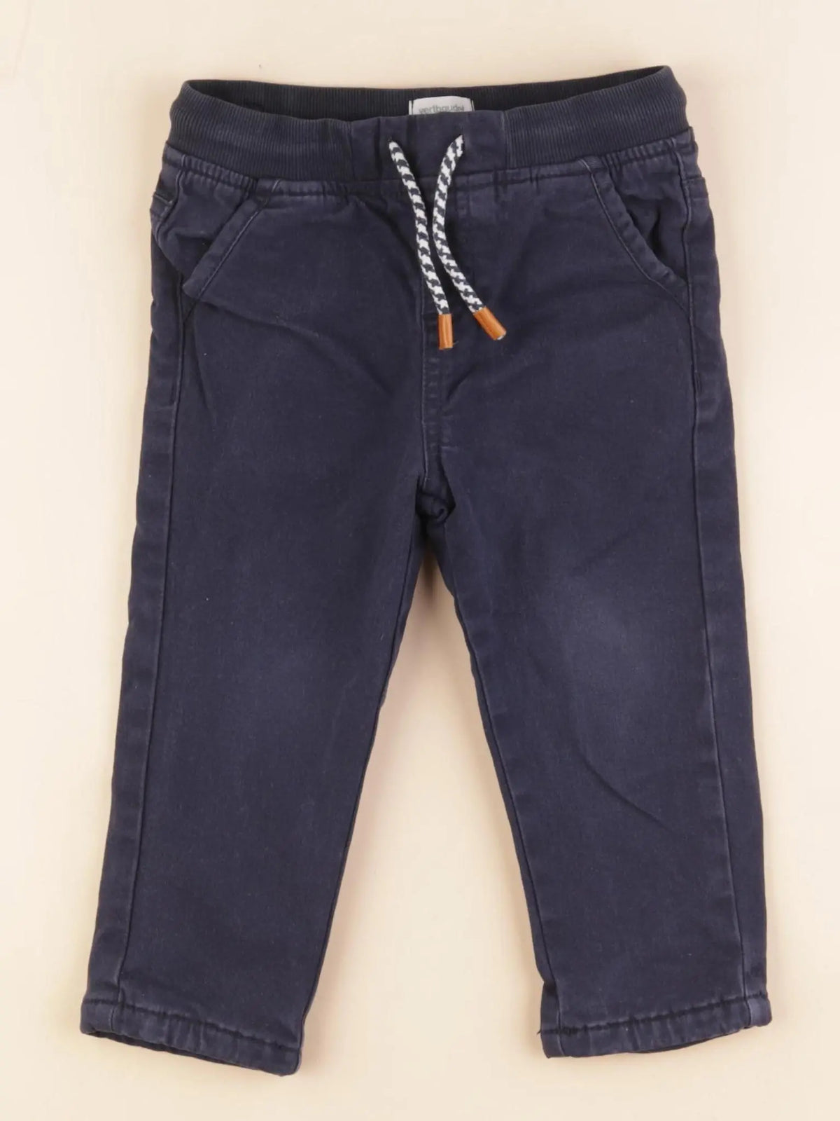 Vertbaudet - pantalon doublé bleu - 24 mois