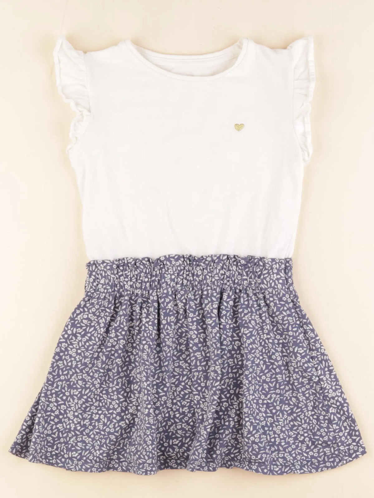 Vertbaudet - robe bleu, blanc - 5 ans
