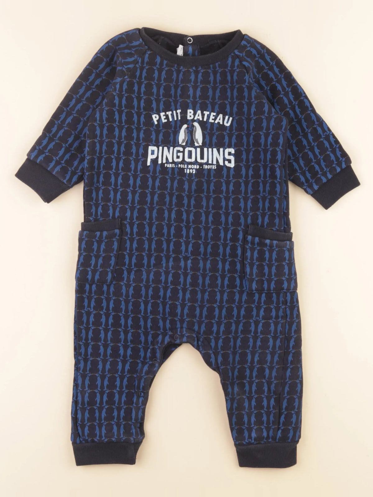 Petit Bateau - combinaison bleu - 18 mois