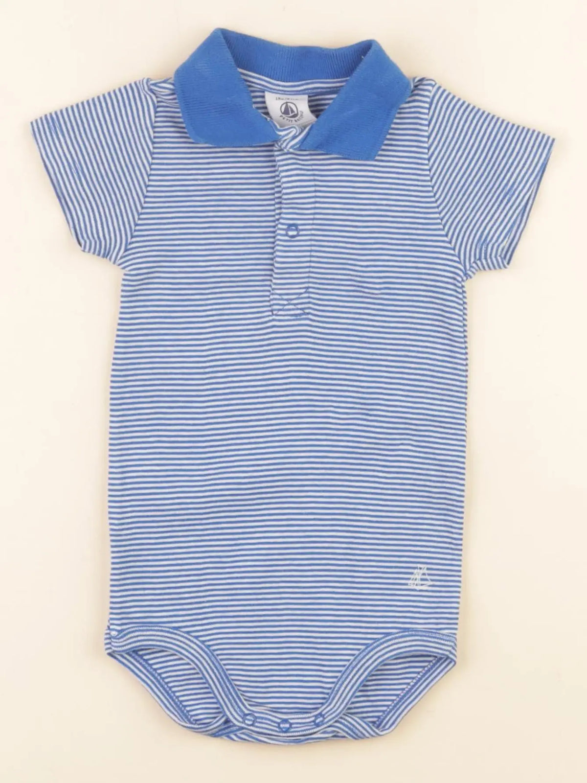 Petit Bateau - body à col bleu - 18 mois