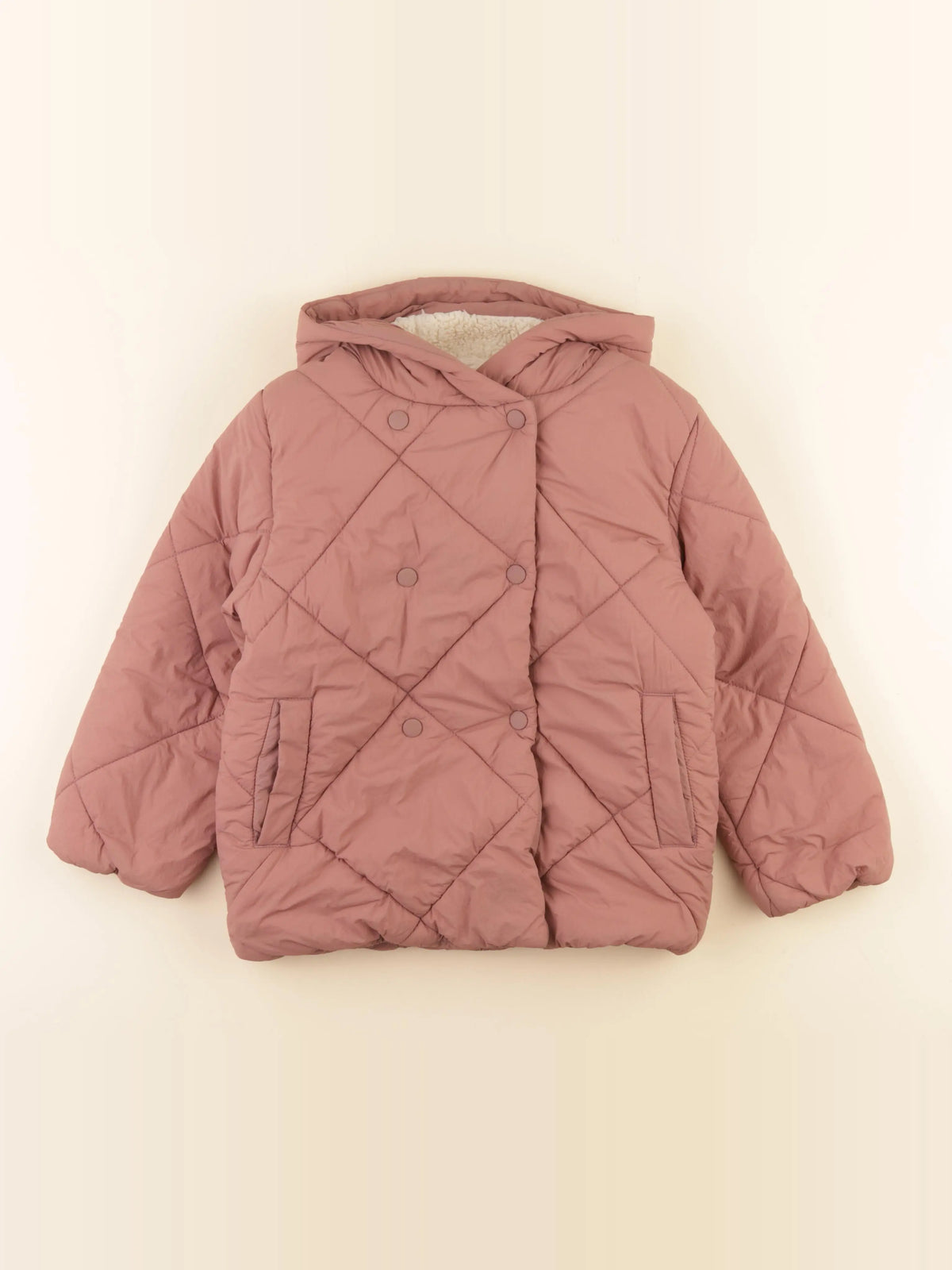 Vertbaudet - doudoune rose - 7 ans